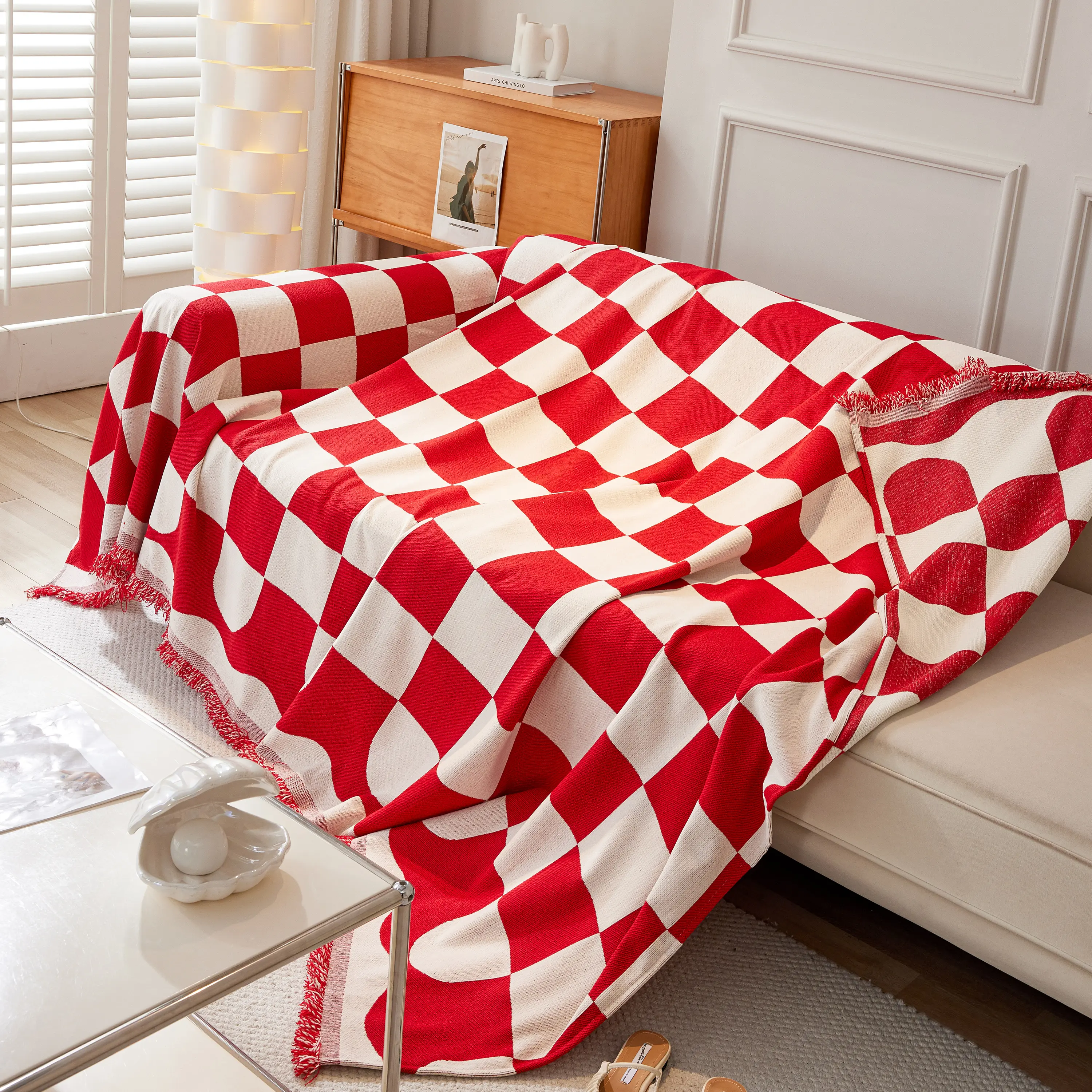 Chenille Plaid Couch Covers for Couches, Sectional Couch Covers, Stylish Sofa Throw Blanket - Image 28