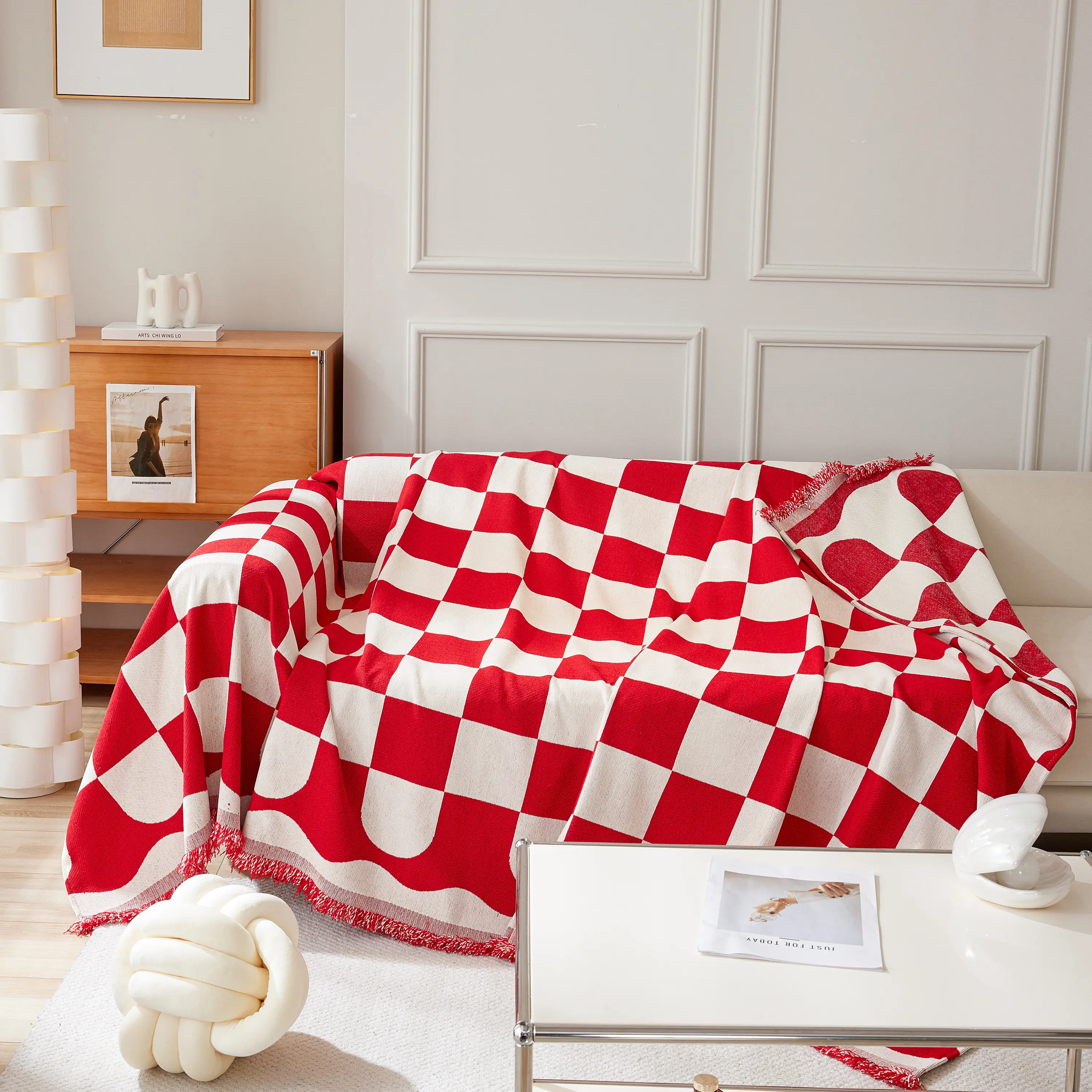 Chenille Plaid Couch Covers for Couches, Sectional Couch Covers, Stylish Sofa Throw Blanket - Image 29