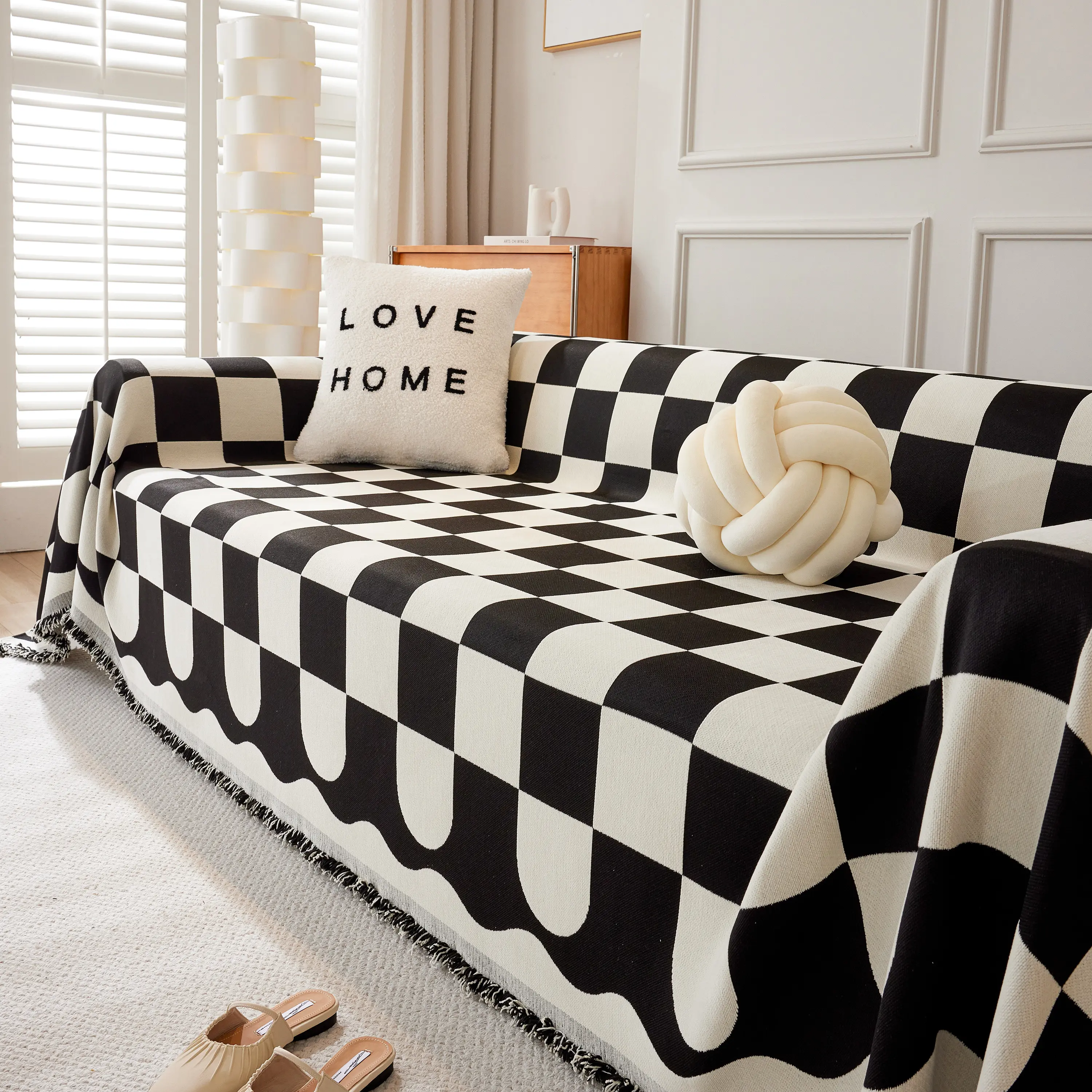 Chenille Plaid Couch Covers for Couches, Sectional Couch Covers, Stylish Sofa Throw Blanket - Image 35
