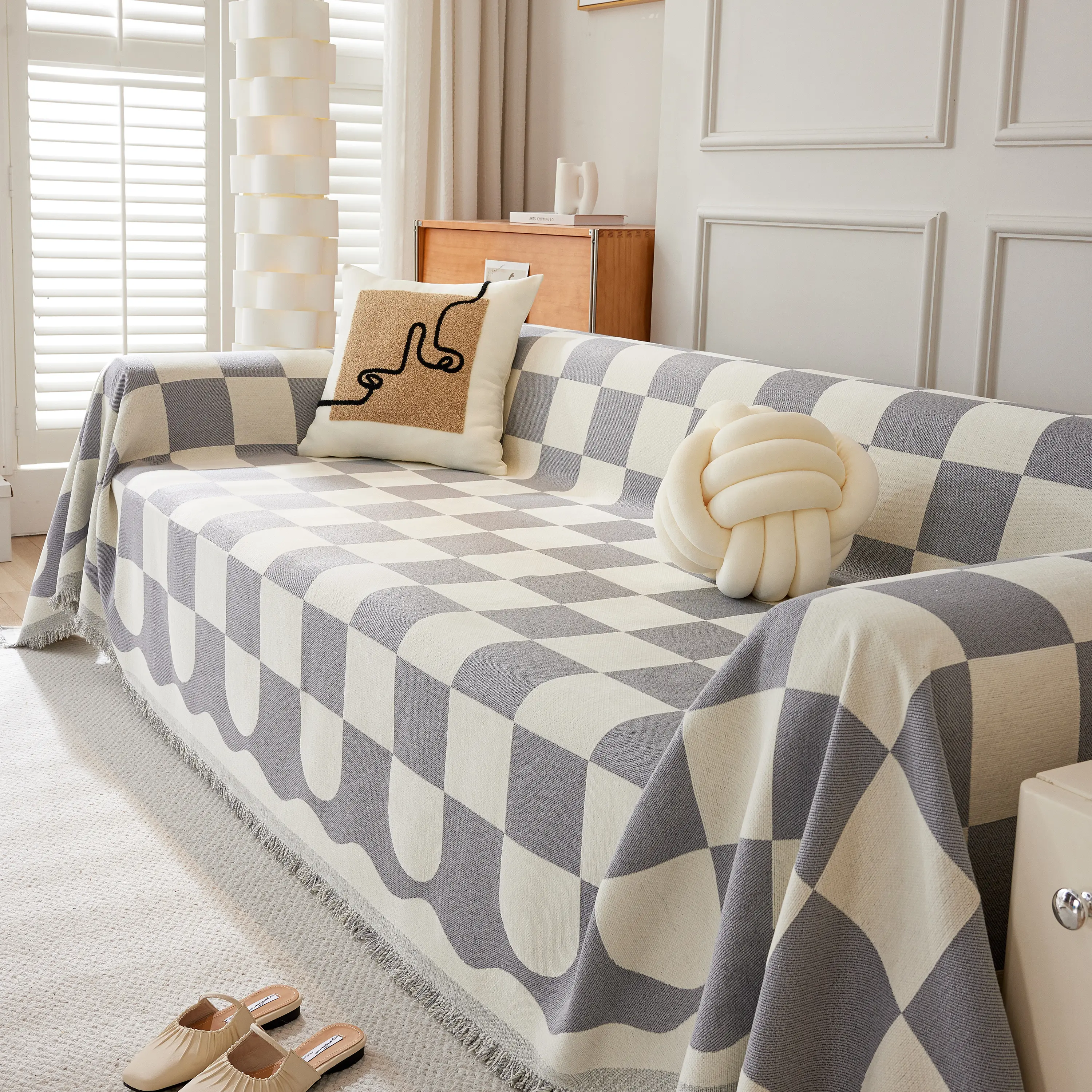 Chenille Plaid Couch Covers for Couches, Sectional Couch Covers, Stylish Sofa Throw Blanket - Image 37