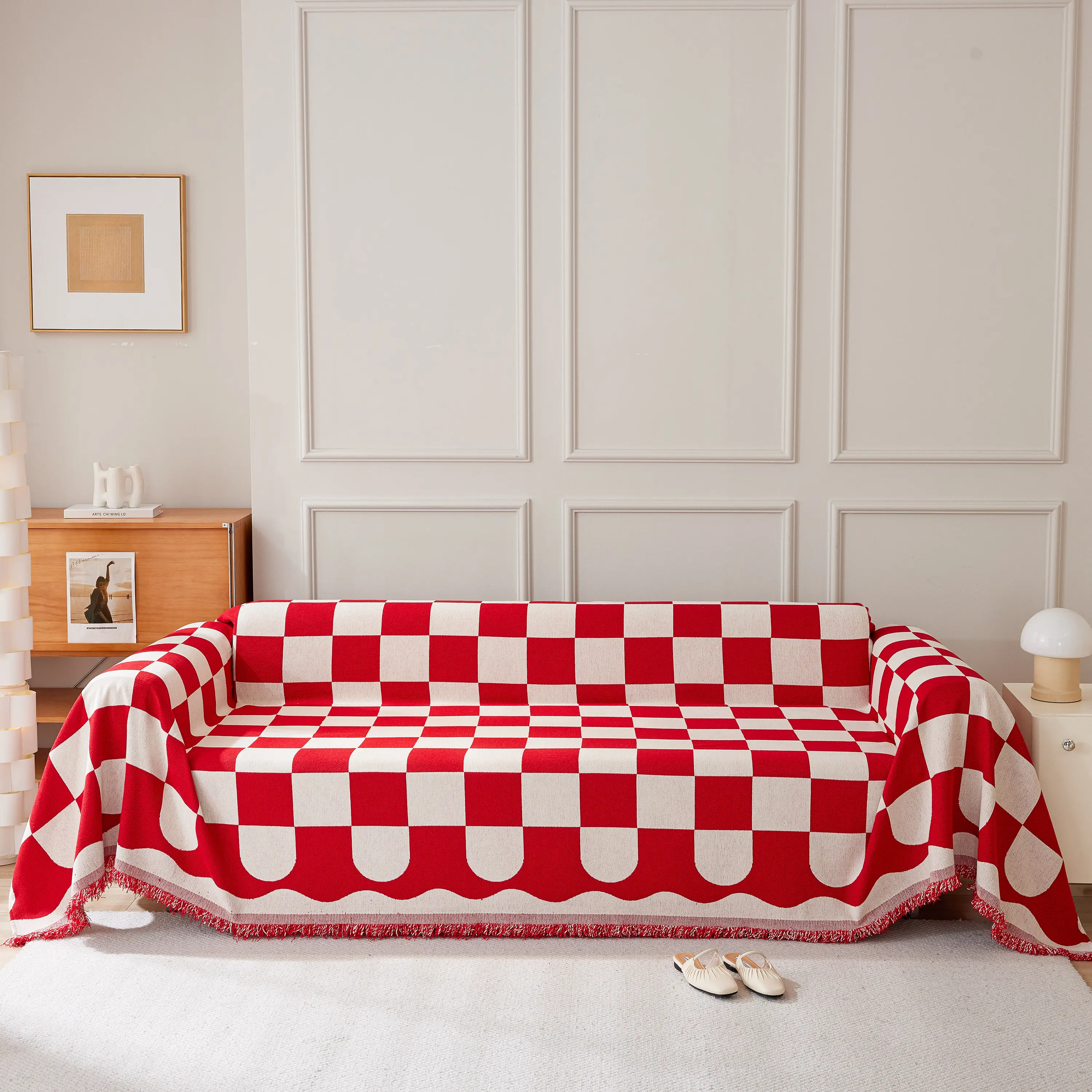 Chenille Plaid Couch Covers for Couches, Sectional Couch Covers, Stylish Sofa Throw Blanket - Image 9