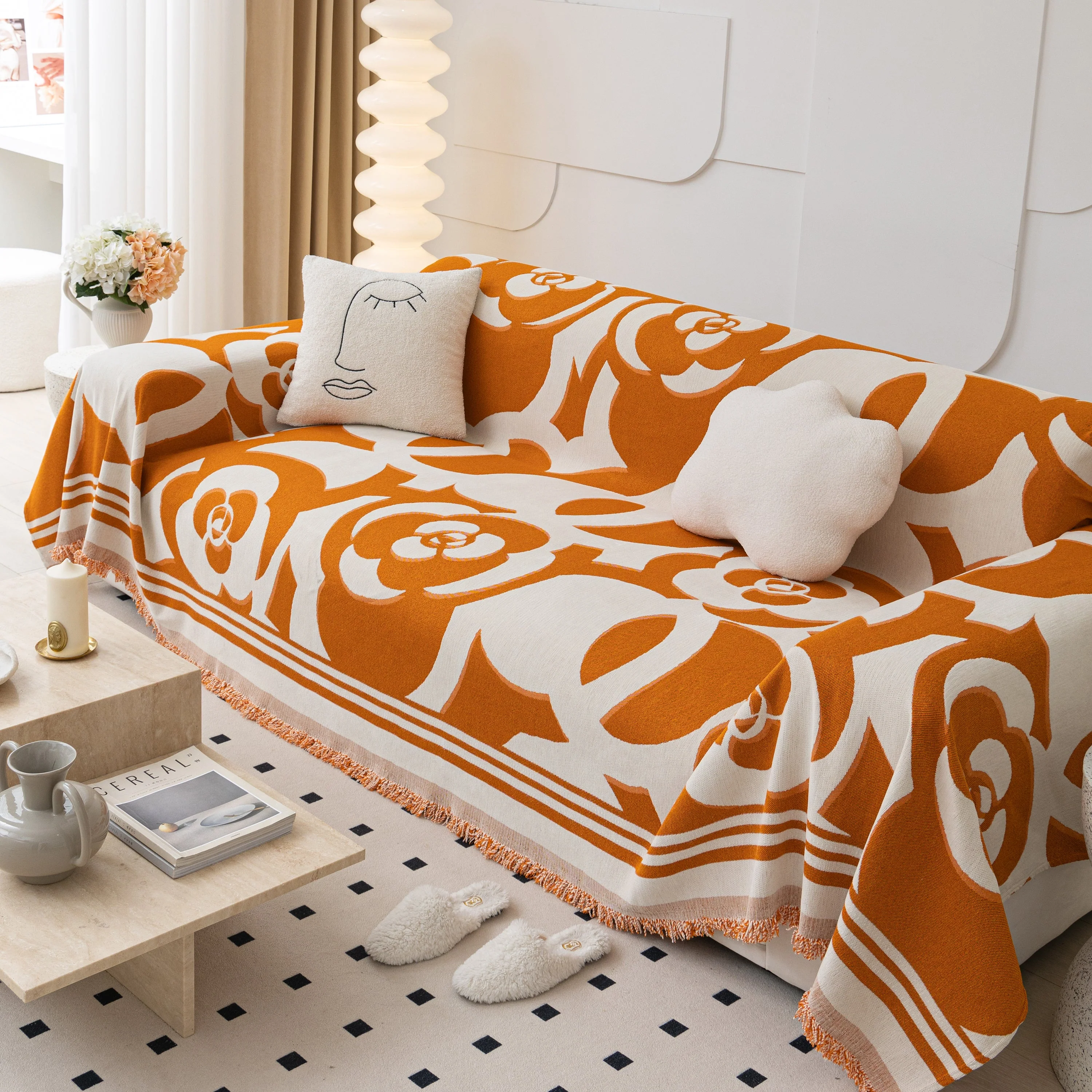 Chenille Sofa Cover Blanket, Couch Cover Blanket Throws for Couches Living Room Furniture Throw Covers - Image 10