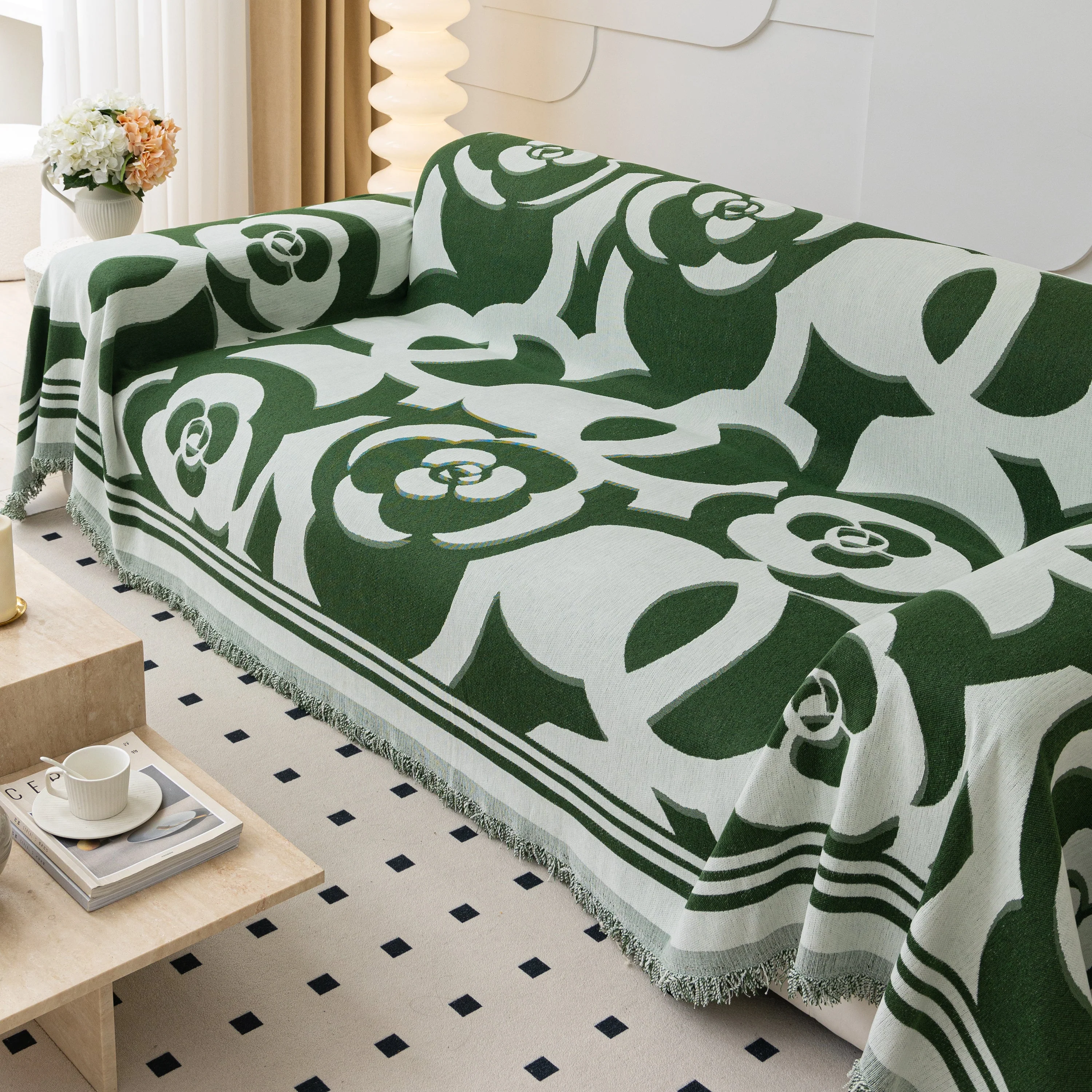 Chenille Sofa Cover Blanket, Couch Cover Blanket Throws for Couches Living Room Furniture Throw Covers - Image 101