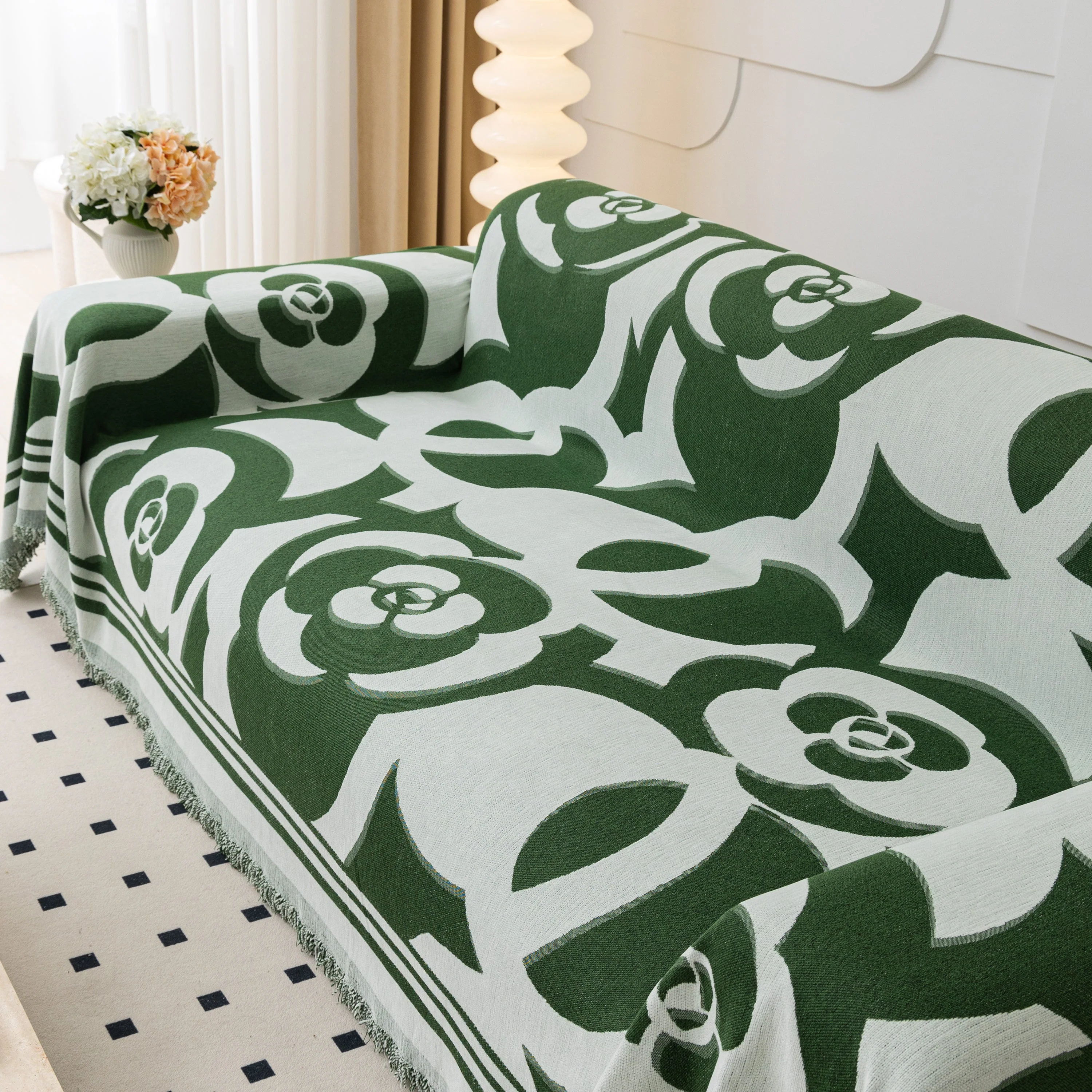 Chenille Sofa Cover Blanket, Couch Cover Blanket Throws for Couches Living Room Furniture Throw Covers - Image 102