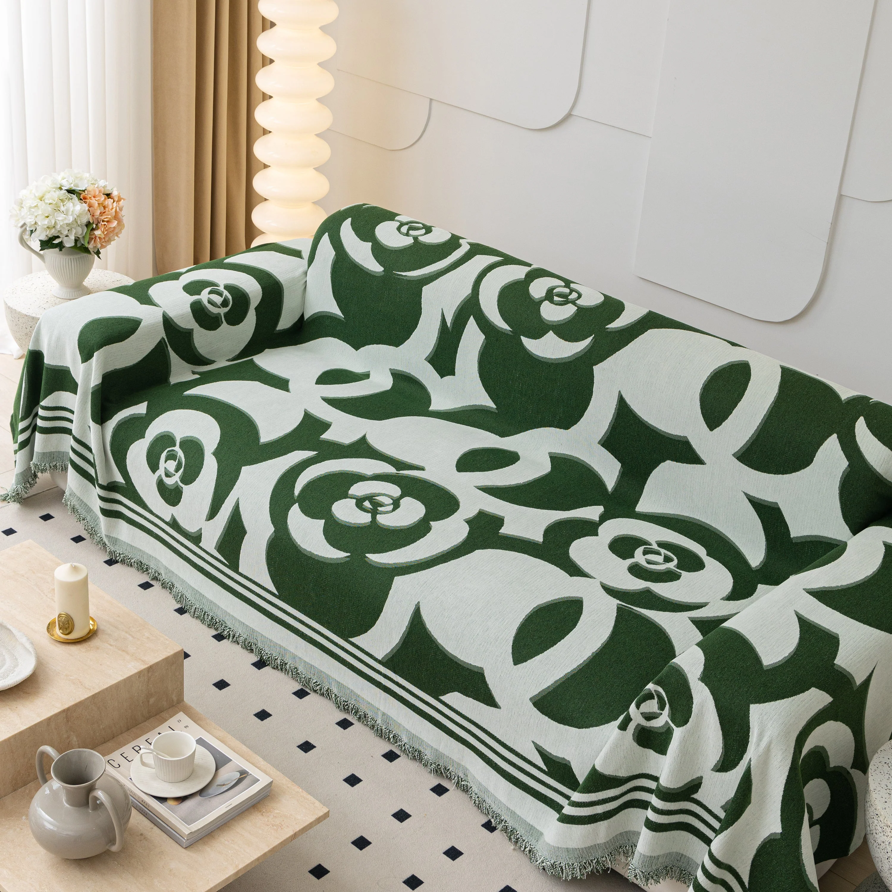 Chenille Sofa Cover Blanket, Couch Cover Blanket Throws for Couches Living Room Furniture Throw Covers - Image 103