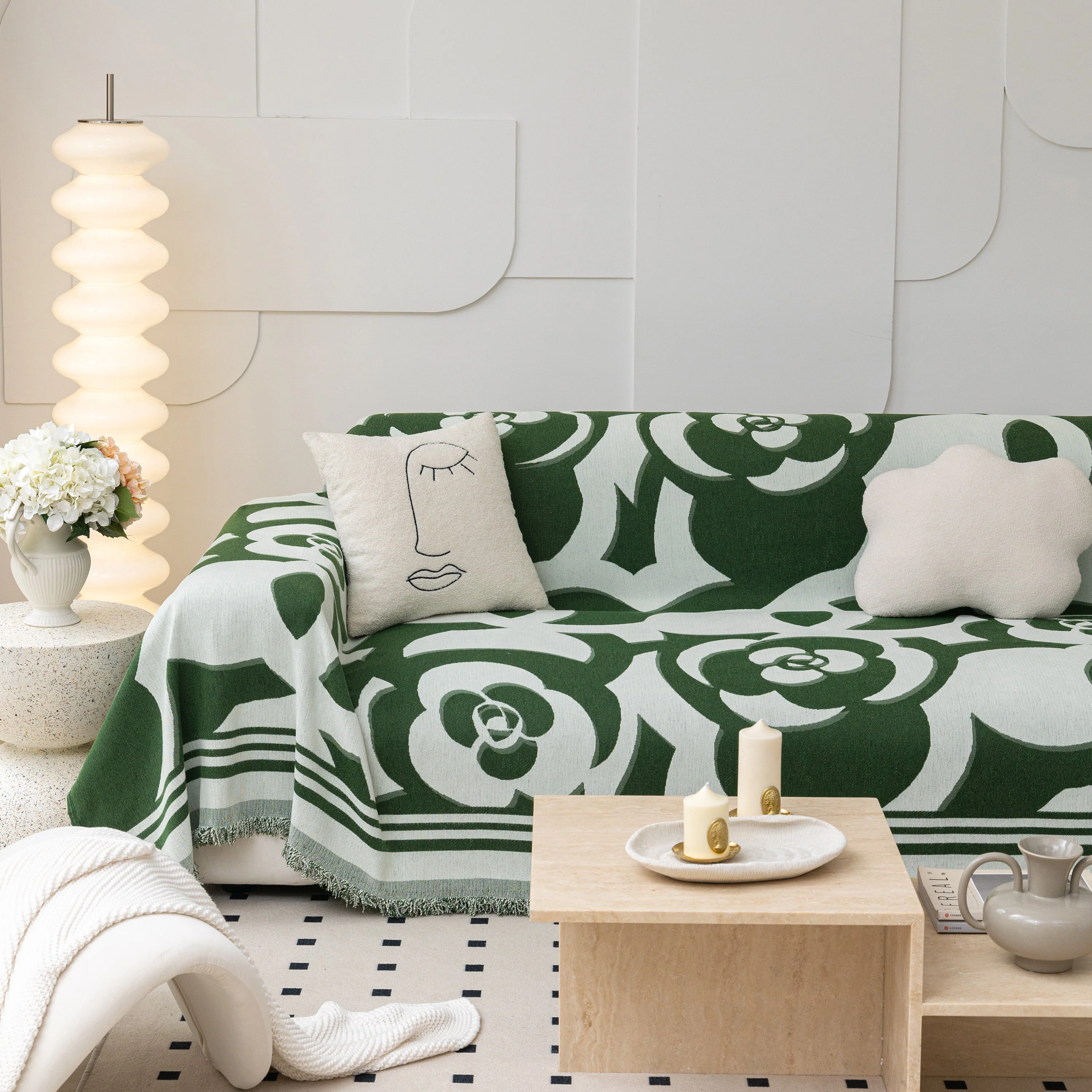 Chenille Sofa Cover Blanket, Couch Cover Blanket Throws for Couches Living Room Furniture Throw Covers - Image 104