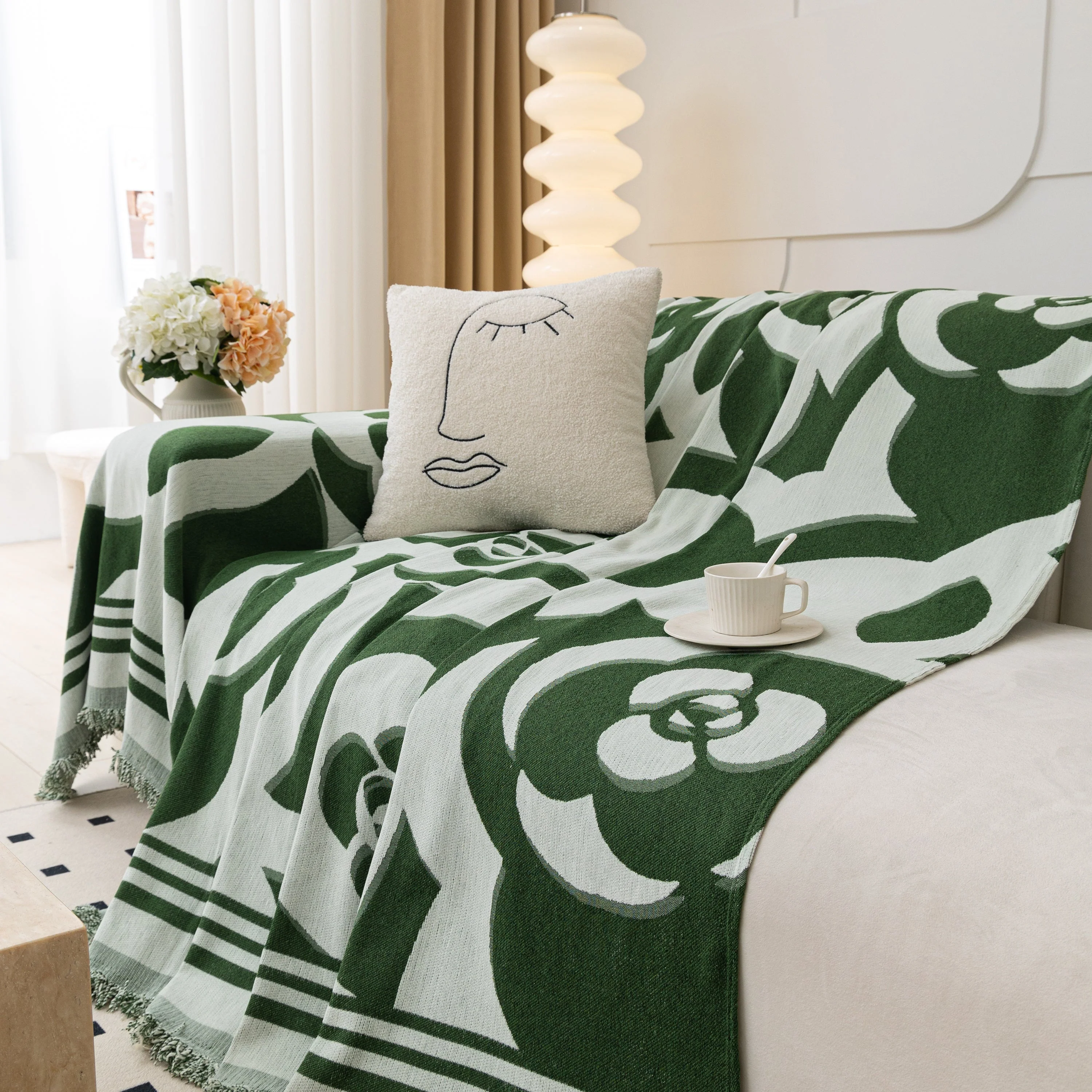 Chenille Sofa Cover Blanket, Couch Cover Blanket Throws for Couches Living Room Furniture Throw Covers - Image 127