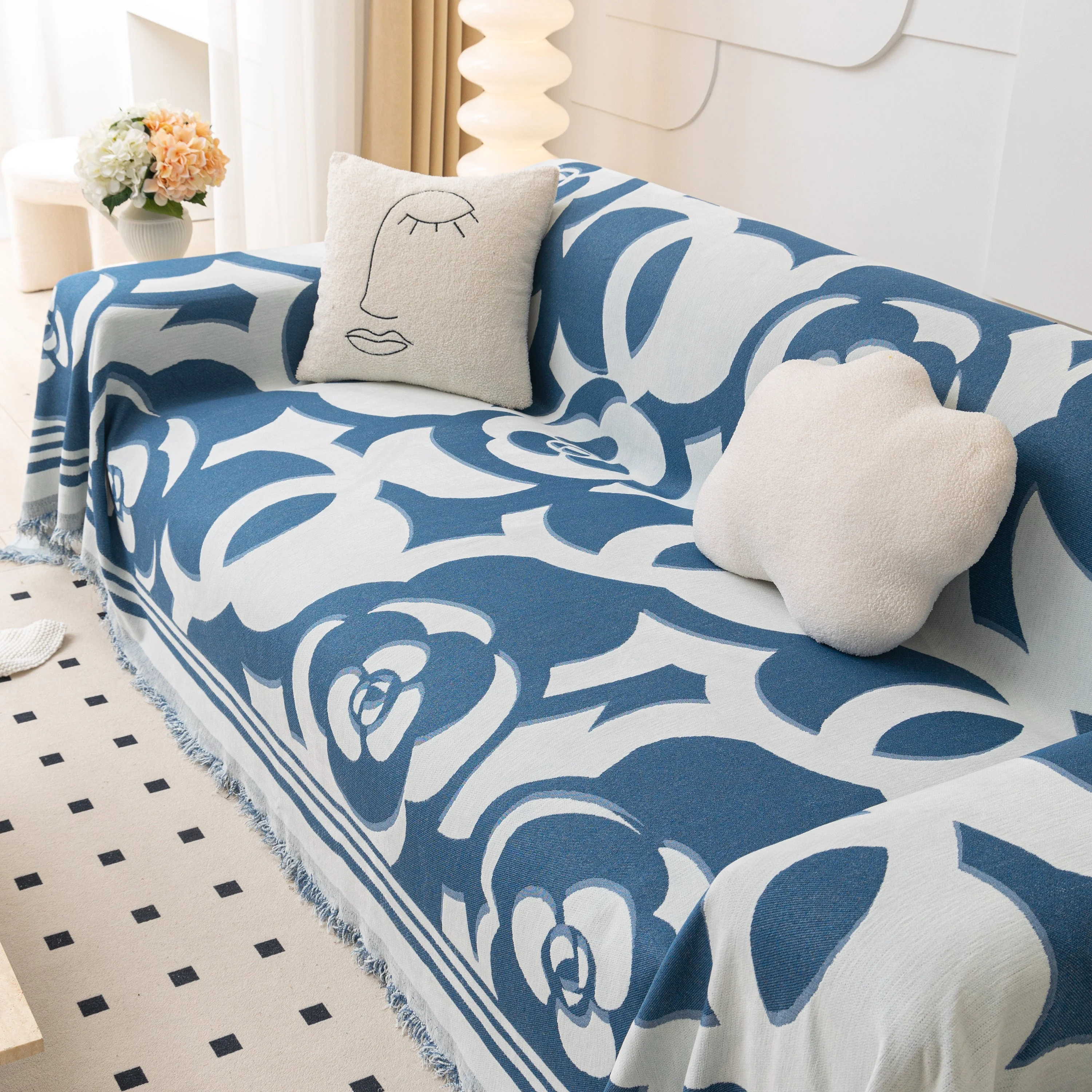 Chenille Sofa Cover Blanket, Couch Cover Blanket Throws for Couches Living Room Furniture Throw Covers - Image 134
