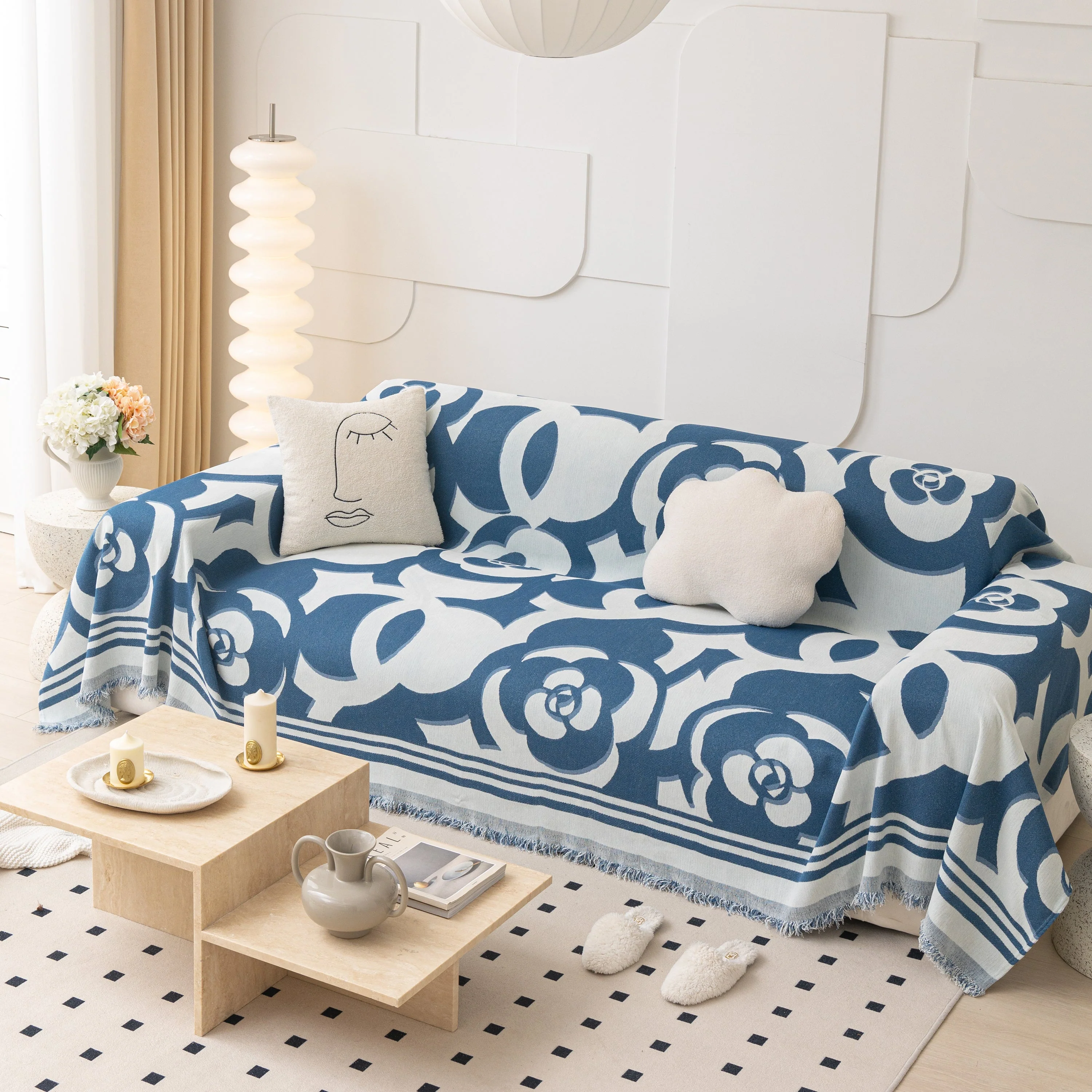 Chenille Sofa Cover Blanket, Couch Cover Blanket Throws for Couches Living Room Furniture Throw Covers - Image 137