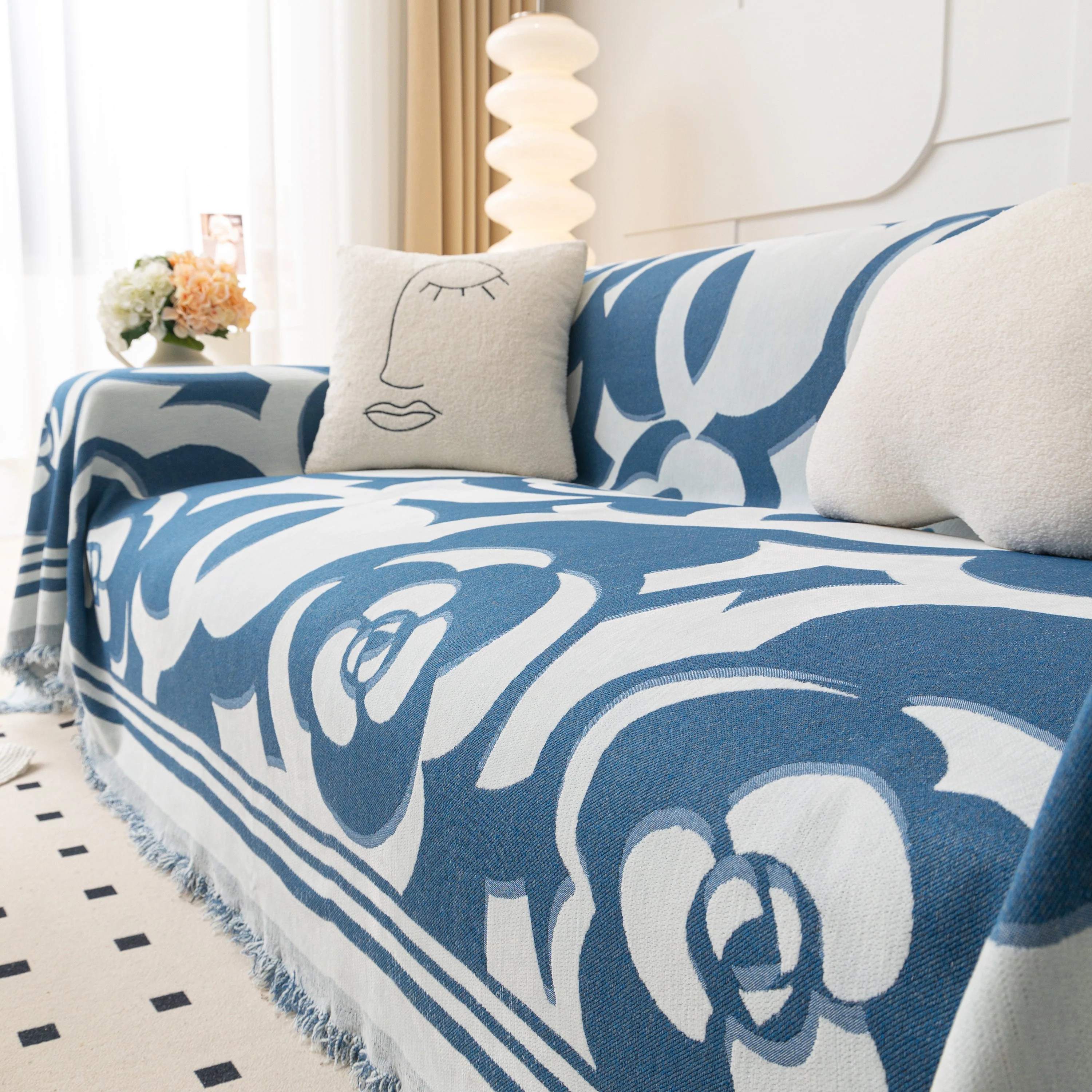 Chenille Sofa Cover Blanket, Couch Cover Blanket Throws for Couches Living Room Furniture Throw Covers - Image 141