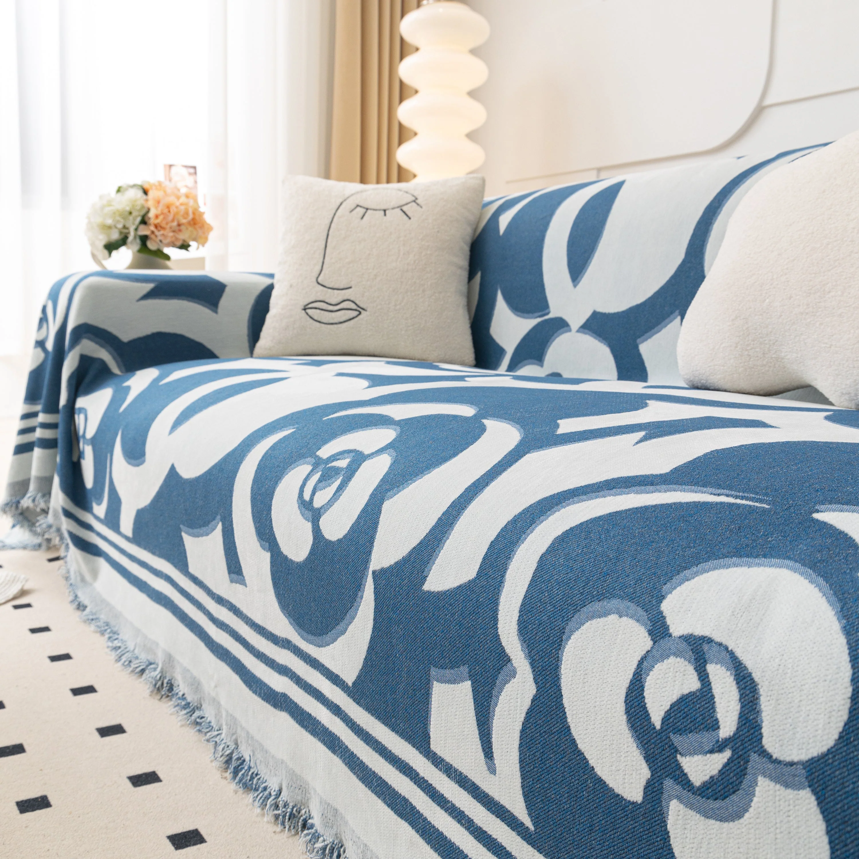 Chenille Sofa Cover Blanket, Couch Cover Blanket Throws for Couches Living Room Furniture Throw Covers - Image 142