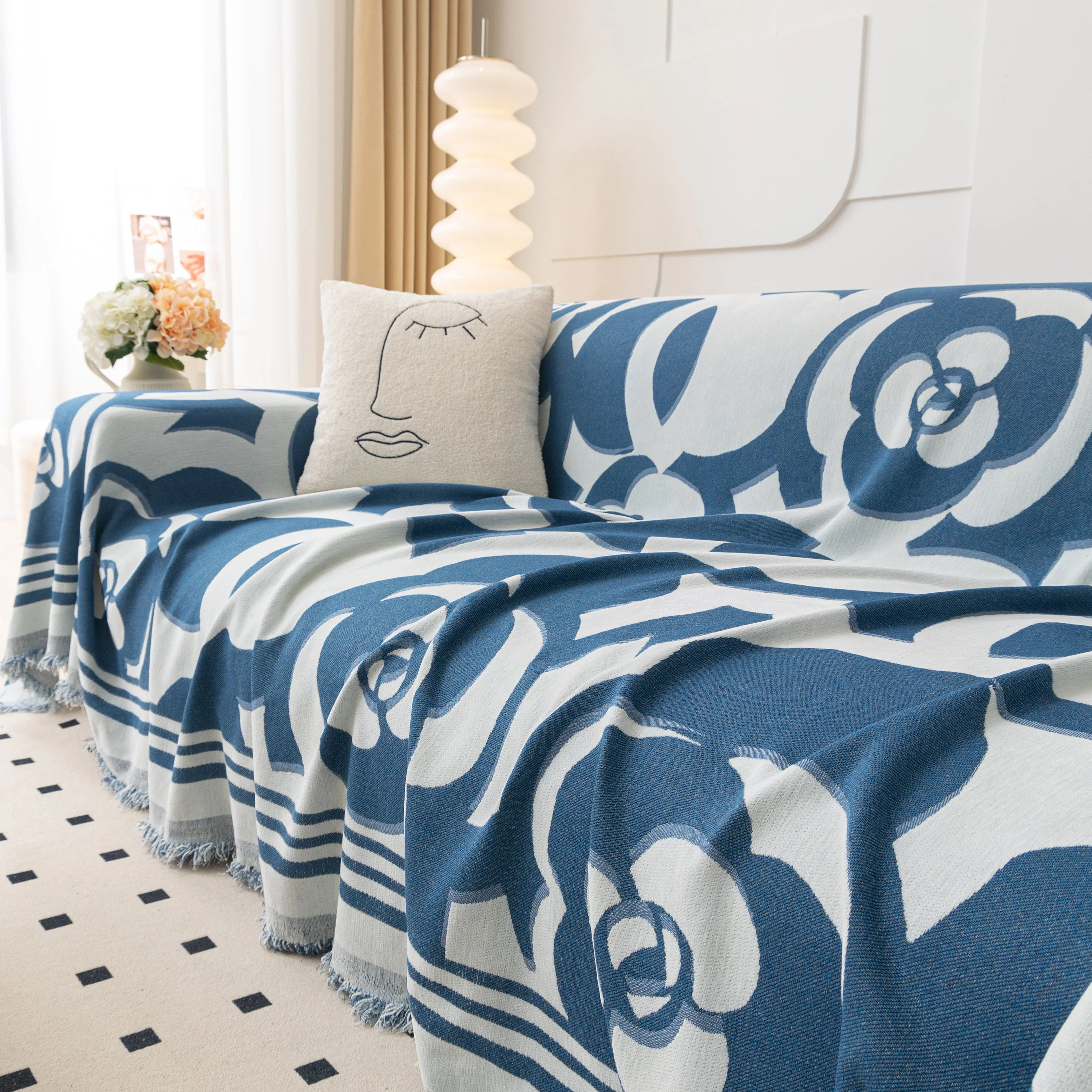 Chenille Sofa Cover Blanket, Couch Cover Blanket Throws for Couches Living Room Furniture Throw Covers - Image 145