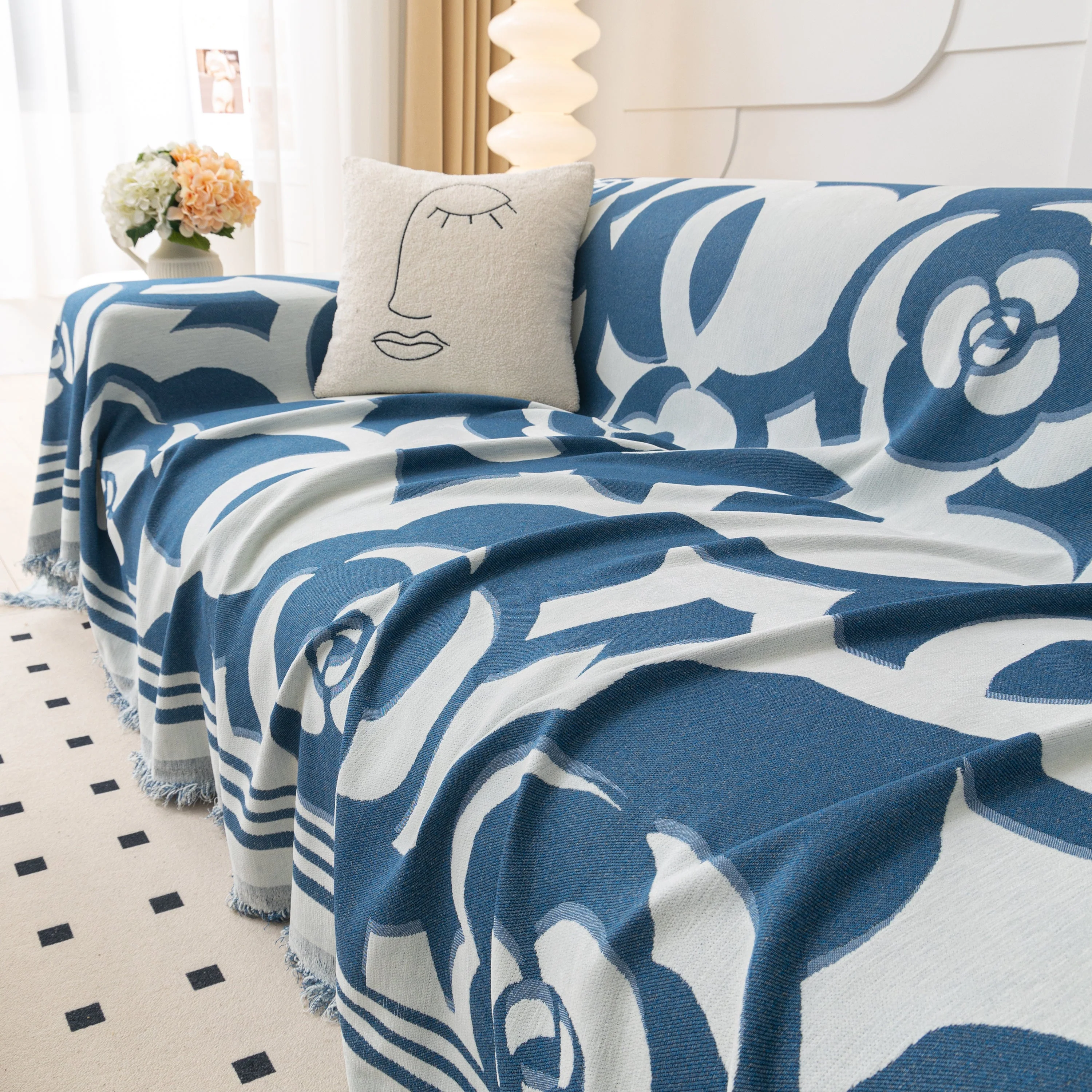 Chenille Sofa Cover Blanket, Couch Cover Blanket Throws for Couches Living Room Furniture Throw Covers - Image 147