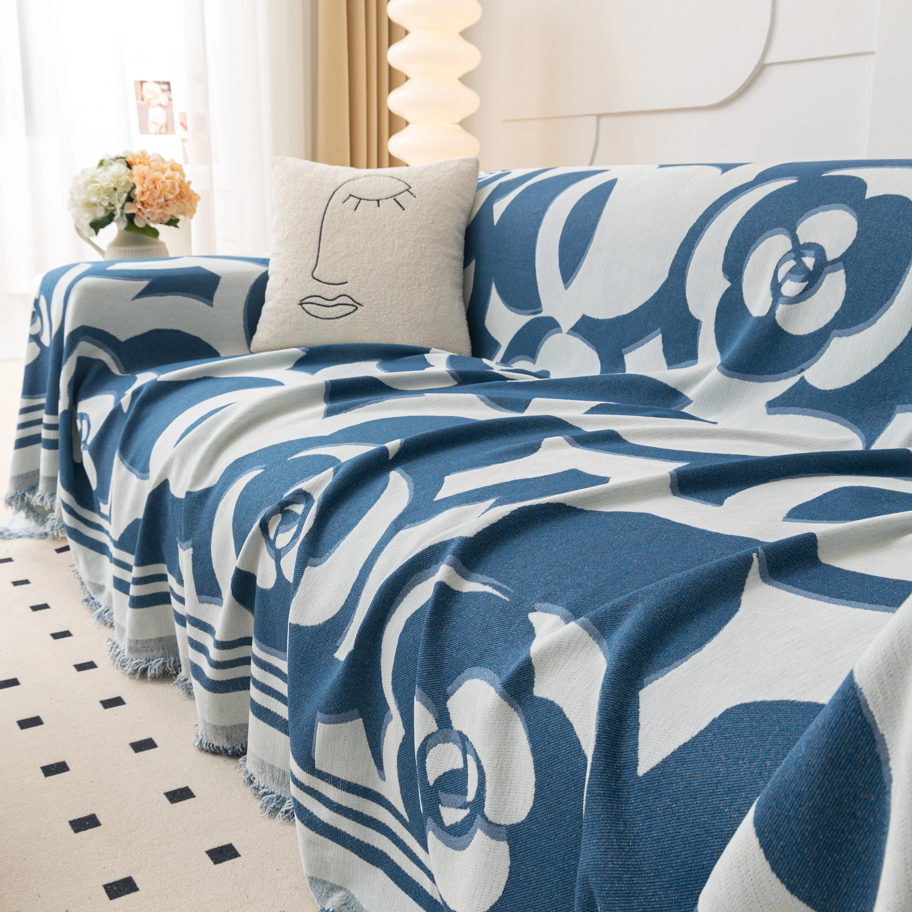 Chenille Sofa Cover Blanket, Couch Cover Blanket Throws for Couches Living Room Furniture Throw Covers - Image 148