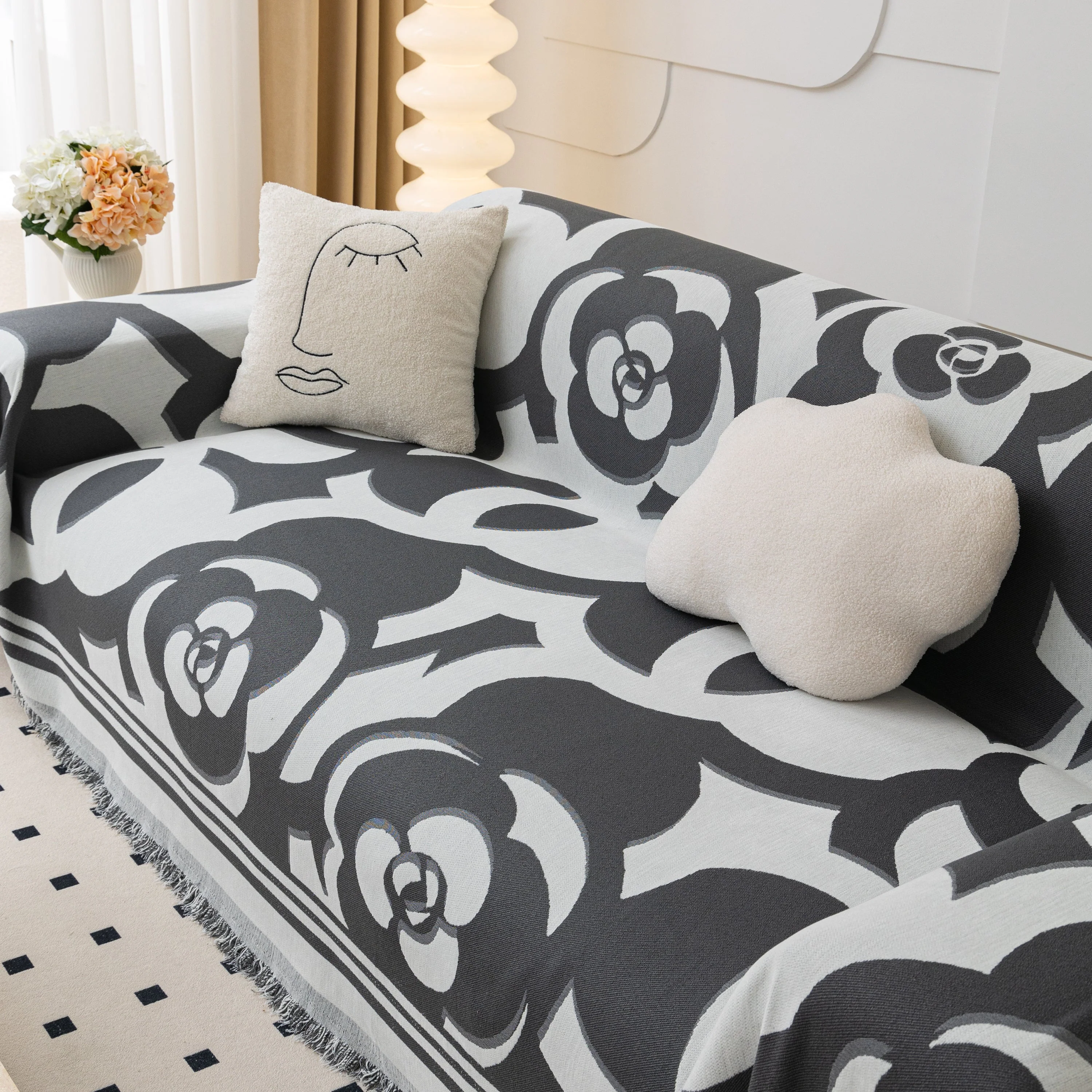 Chenille Sofa Cover Blanket, Couch Cover Blanket Throws for Couches Living Room Furniture Throw Covers - Image 164