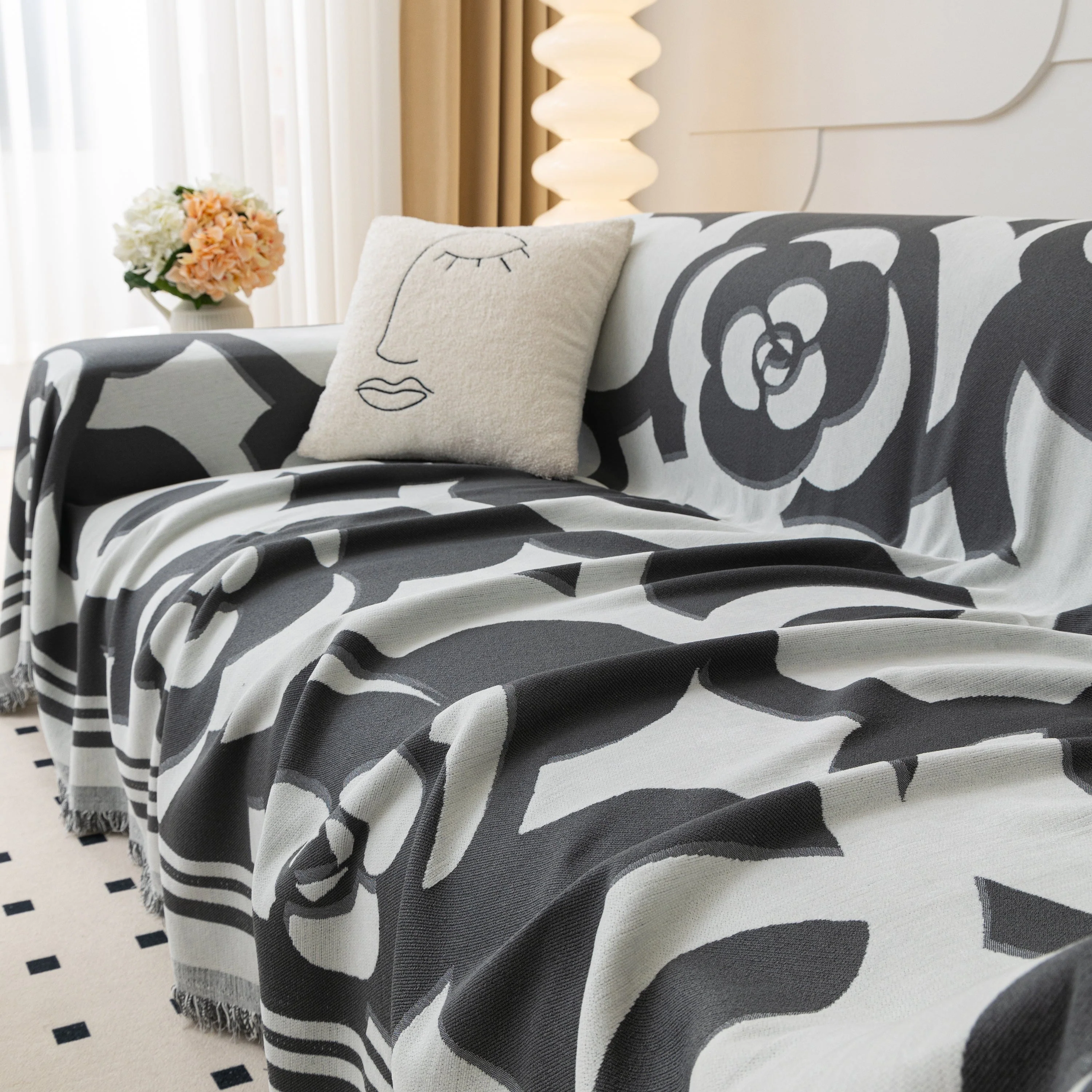 Chenille Sofa Cover Blanket, Couch Cover Blanket Throws for Couches Living Room Furniture Throw Covers - Image 168