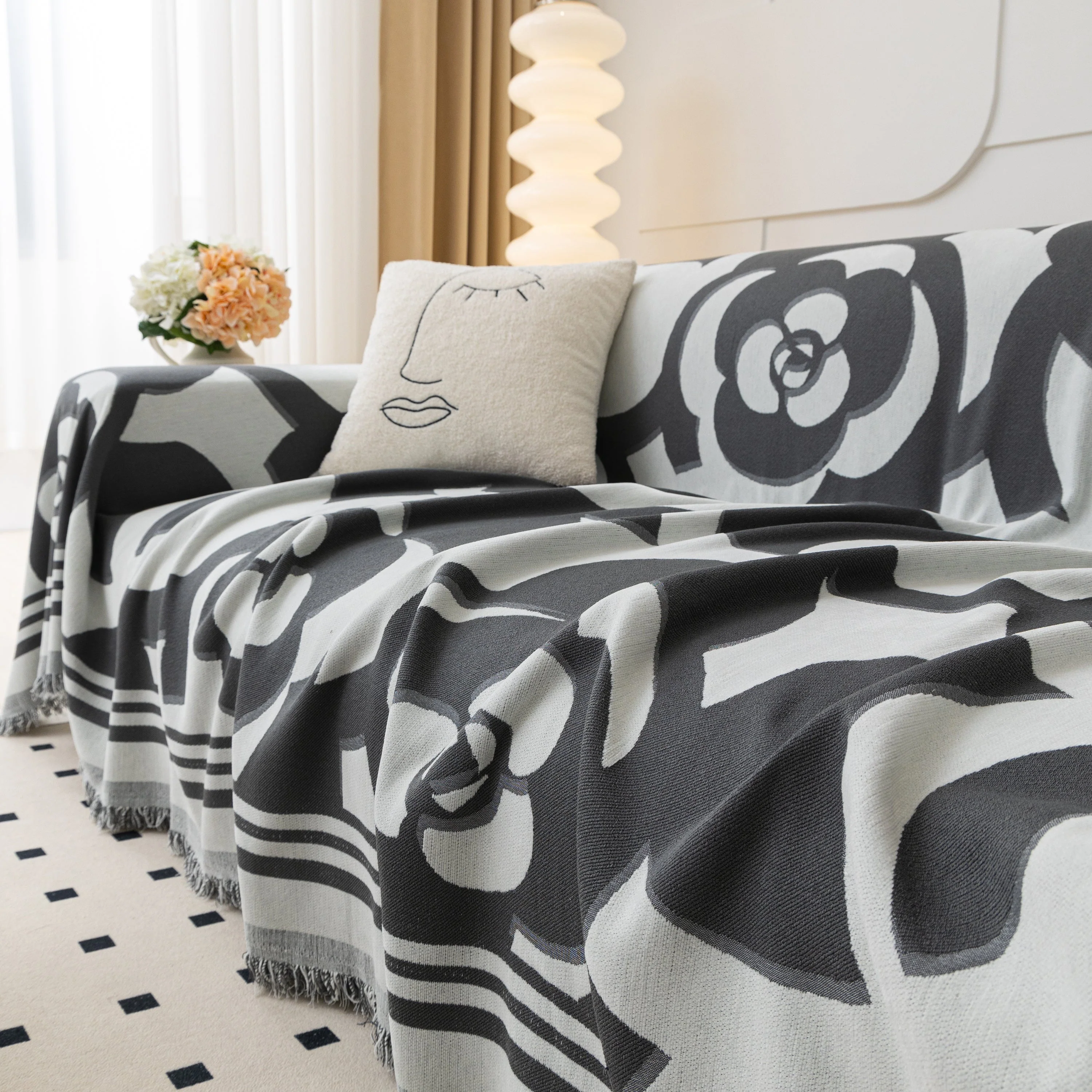 Chenille Sofa Cover Blanket, Couch Cover Blanket Throws for Couches Living Room Furniture Throw Covers - Image 171