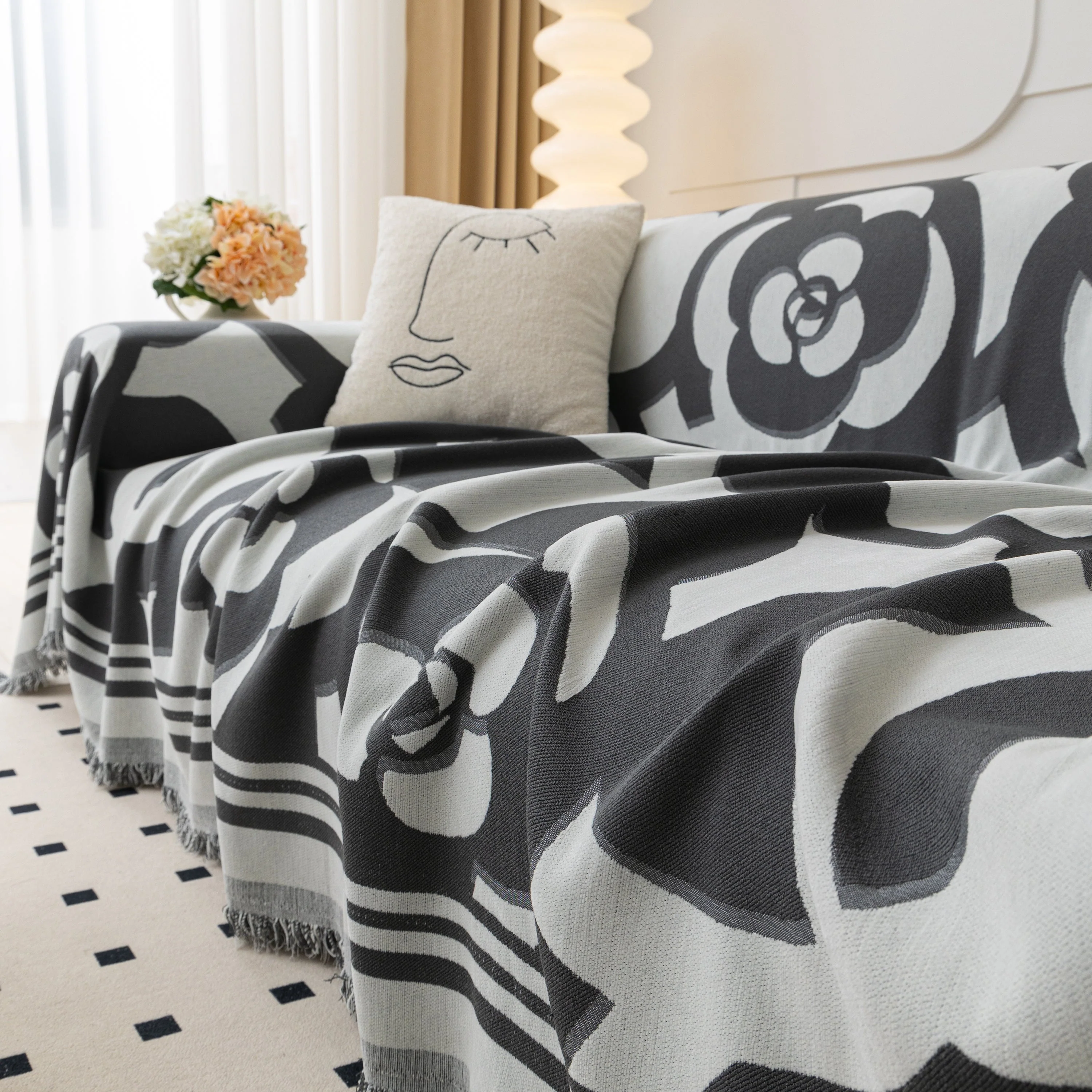 Chenille Sofa Cover Blanket, Couch Cover Blanket Throws for Couches Living Room Furniture Throw Covers - Image 172