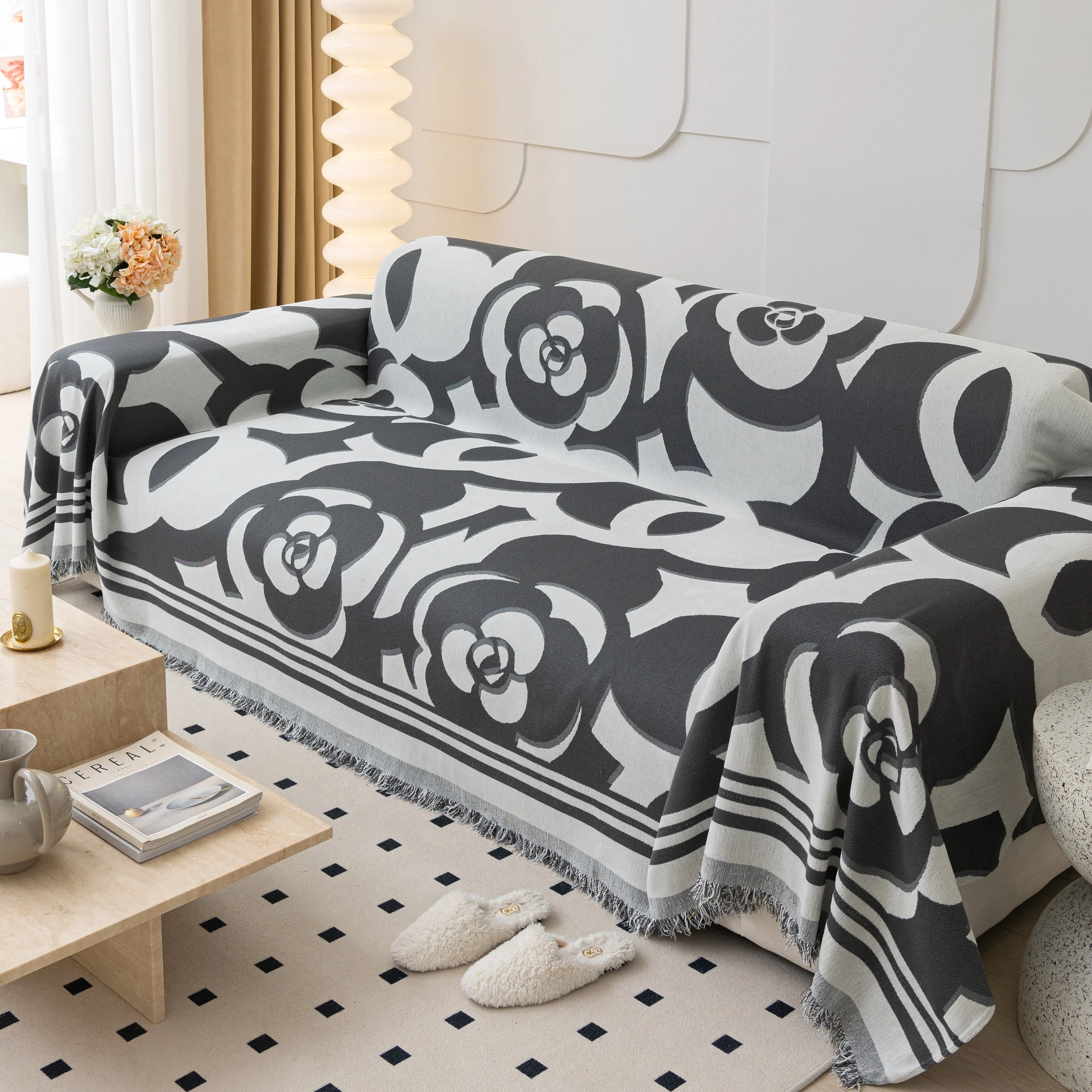 Chenille Sofa Cover Blanket, Couch Cover Blanket Throws for Couches Living Room Furniture Throw Covers - Image 181