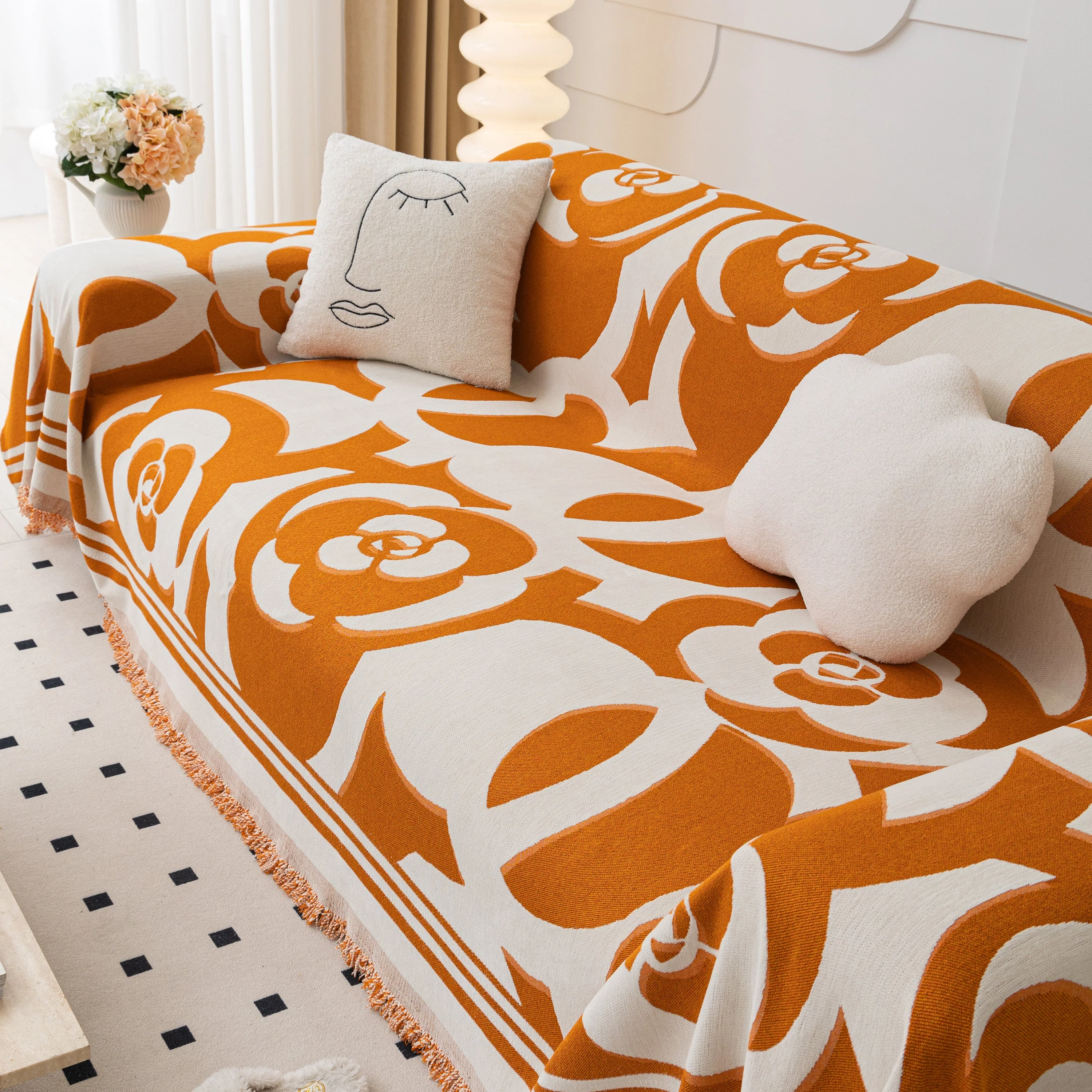 Chenille Sofa Cover Blanket, Couch Cover Blanket Throws for Couches Living Room Furniture Throw Covers - Image 19