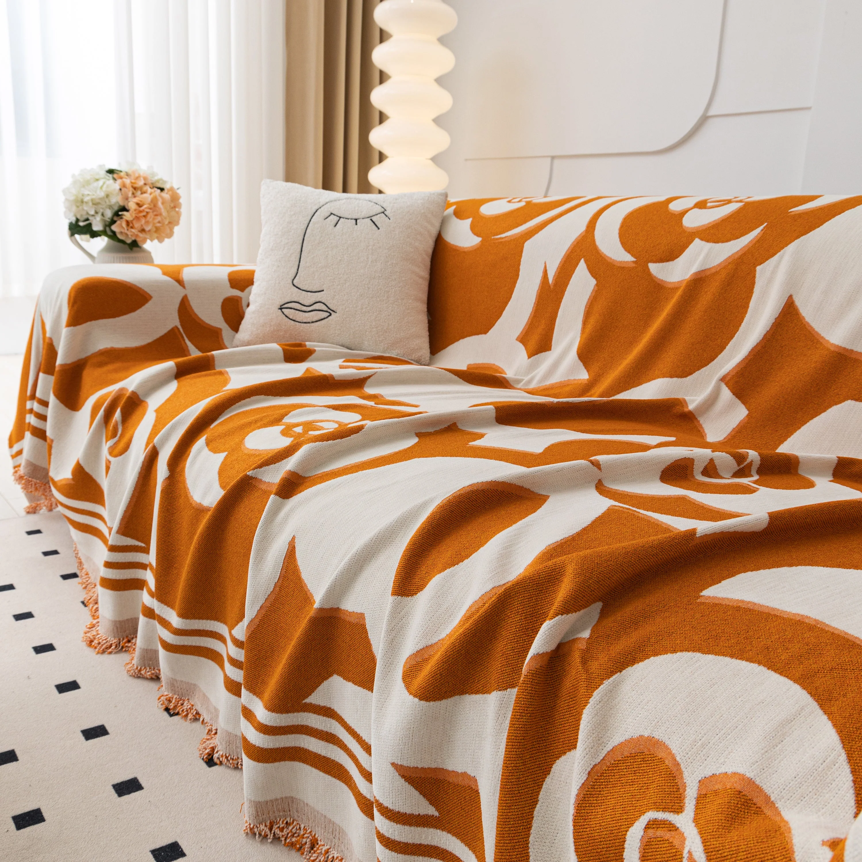 Chenille Sofa Cover Blanket, Couch Cover Blanket Throws for Couches Living Room Furniture Throw Covers - Image 27