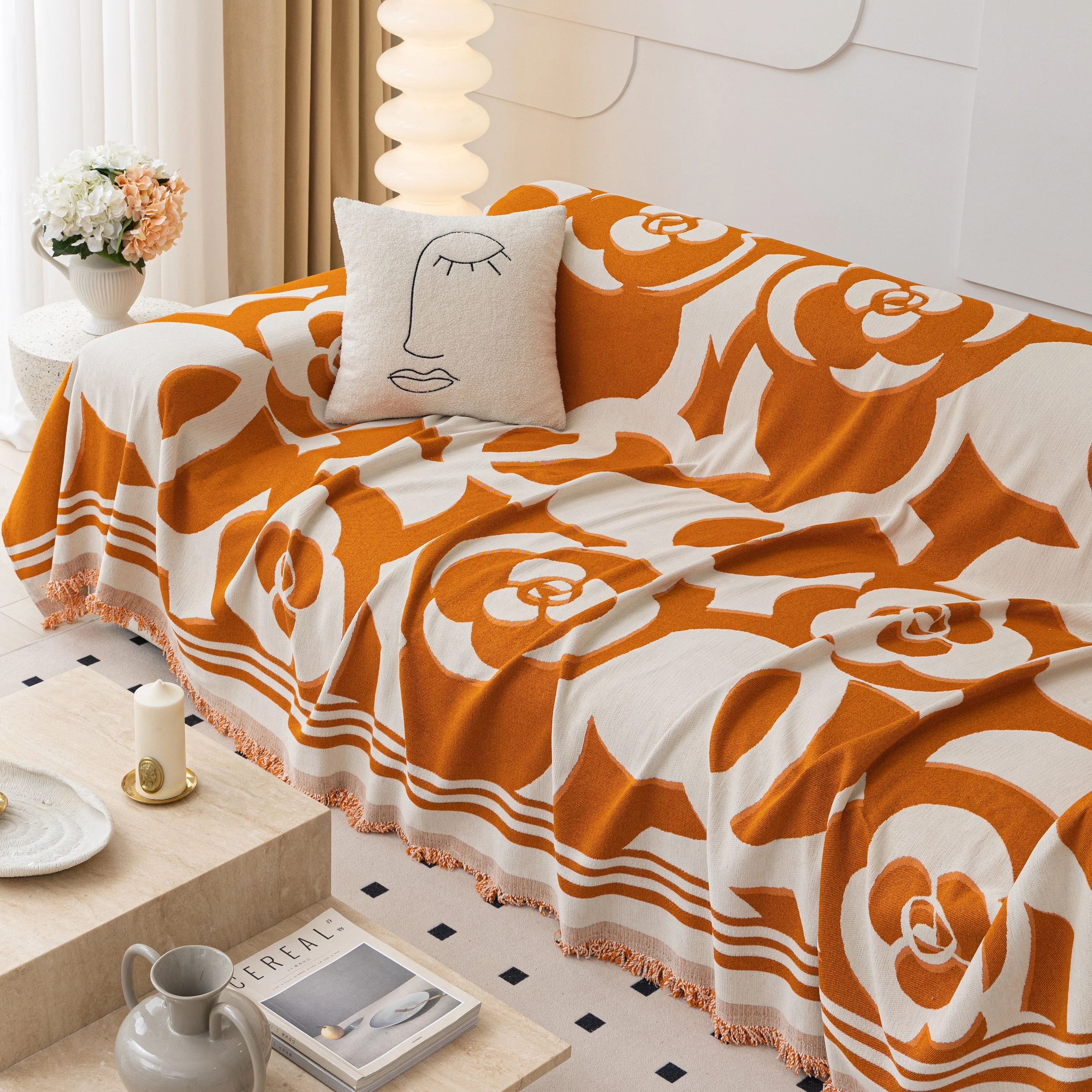 Chenille Sofa Cover Blanket, Couch Cover Blanket Throws for Couches Living Room Furniture Throw Covers - Image 30
