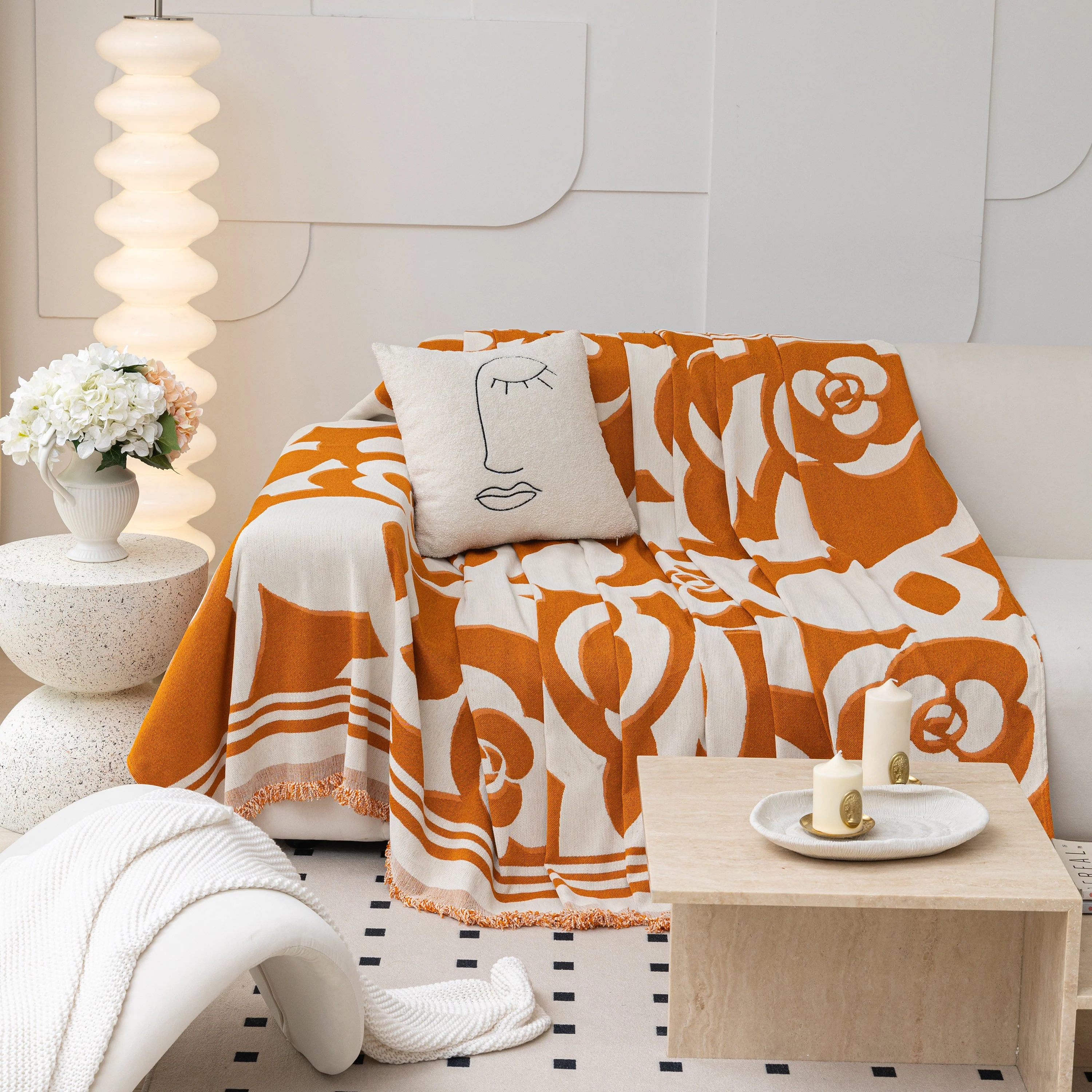 Chenille Sofa Cover Blanket, Couch Cover Blanket Throws for Couches Living Room Furniture Throw Covers - Image 31