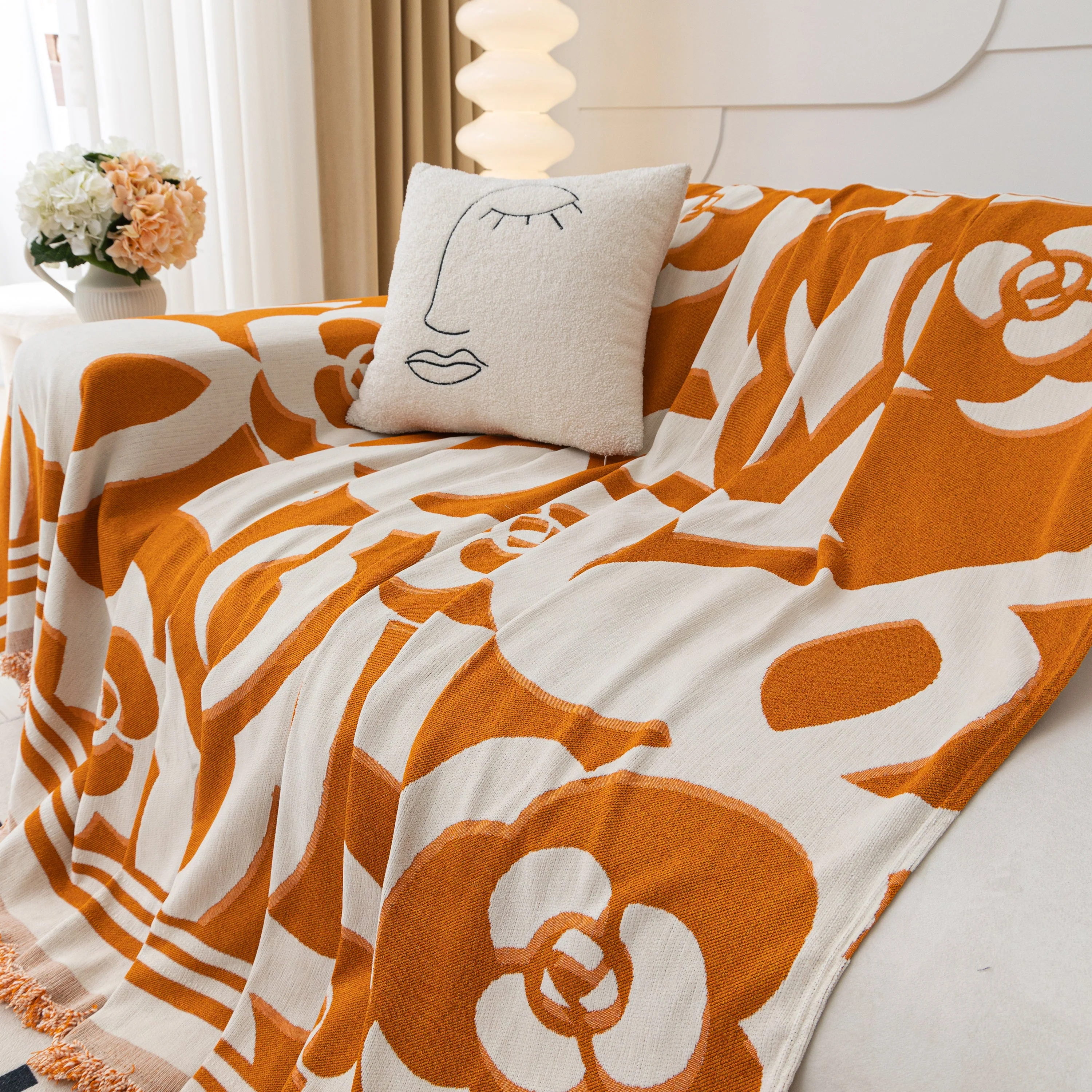Chenille Sofa Cover Blanket, Couch Cover Blanket Throws for Couches Living Room Furniture Throw Covers - Image 35