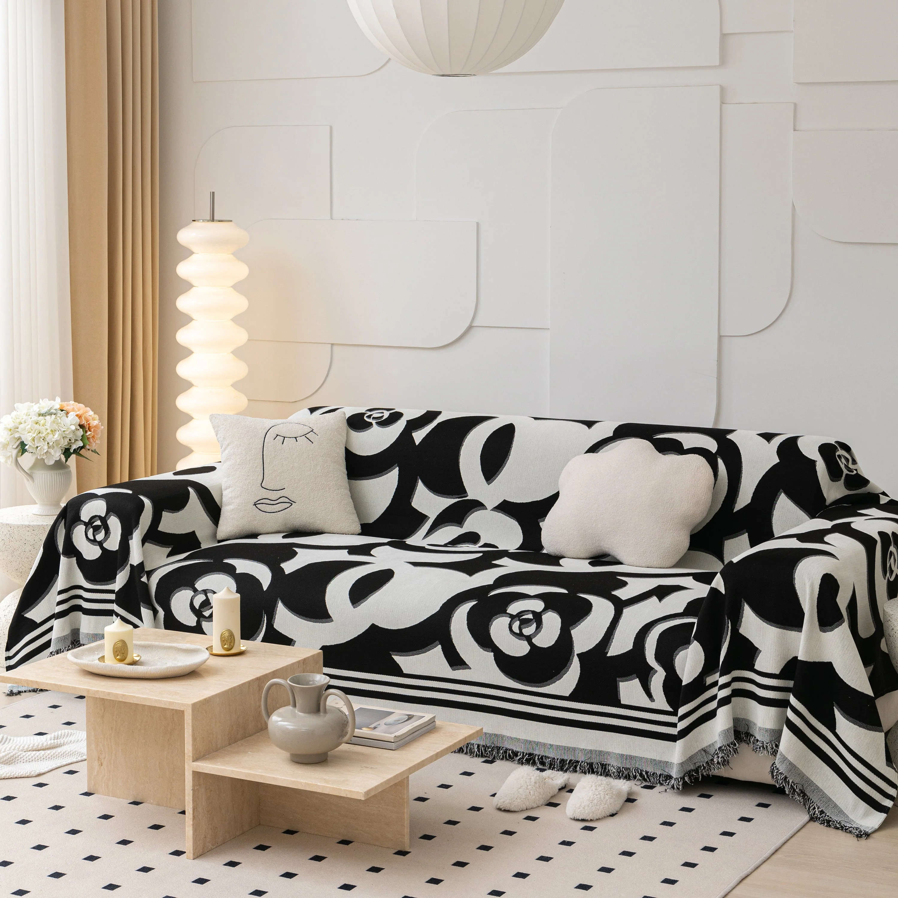 Chenille Sofa Cover Blanket, Couch Cover Blanket Throws for Couches Living Room Furniture Throw Covers - Image 39