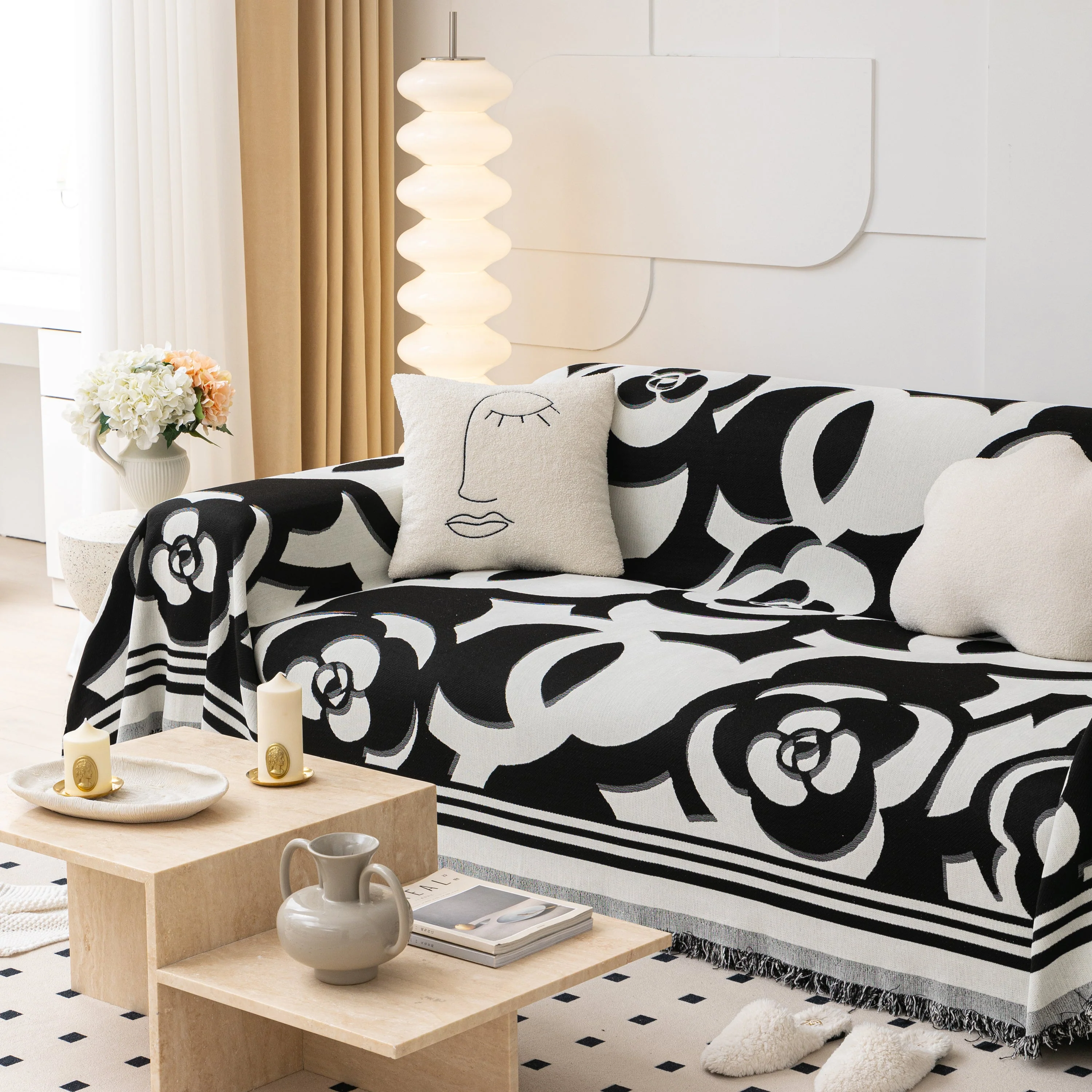 Chenille Sofa Cover Blanket, Couch Cover Blanket Throws for Couches Living Room Furniture Throw Covers - Image 40