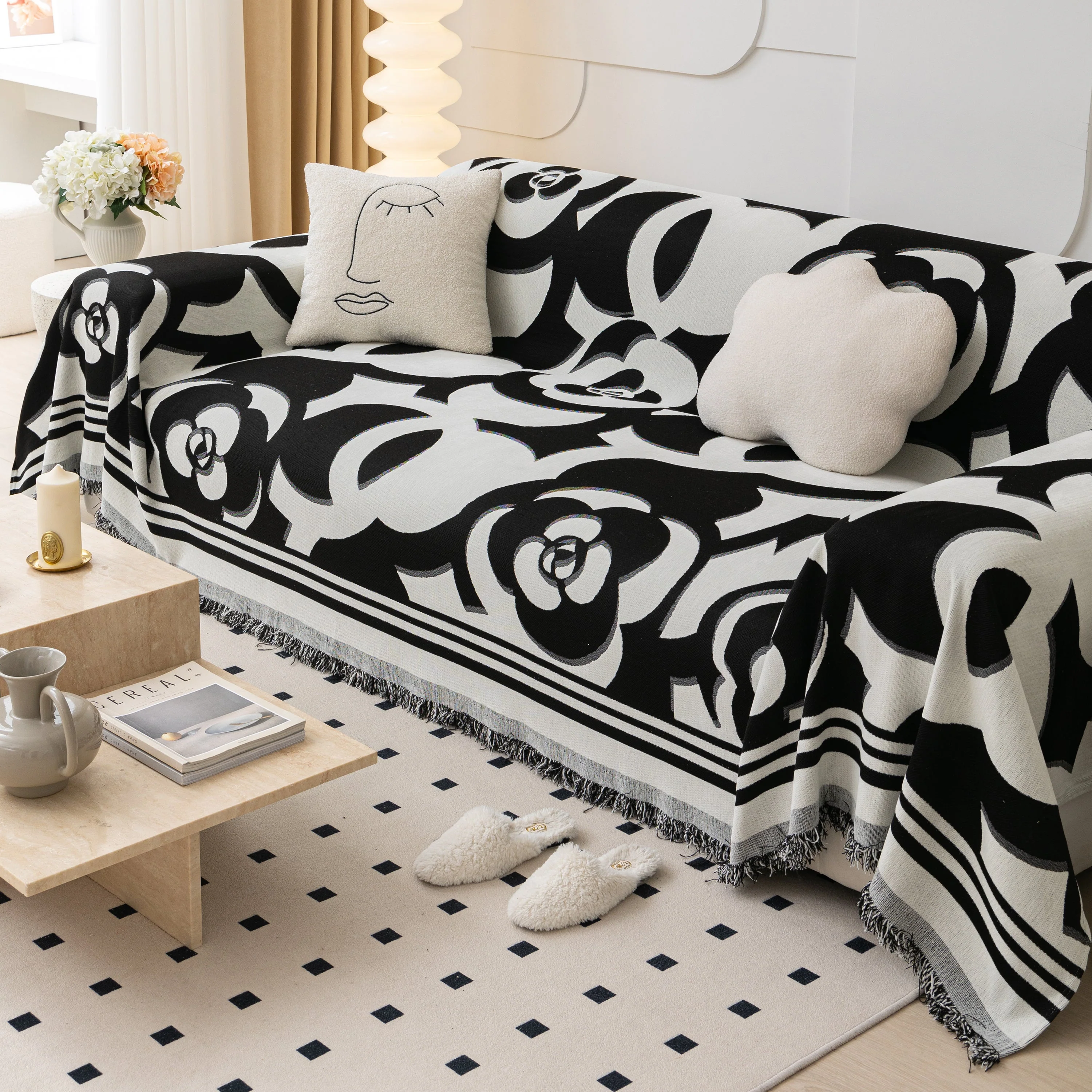 Chenille Sofa Cover Blanket, Couch Cover Blanket Throws for Couches Living Room Furniture Throw Covers - Image 41