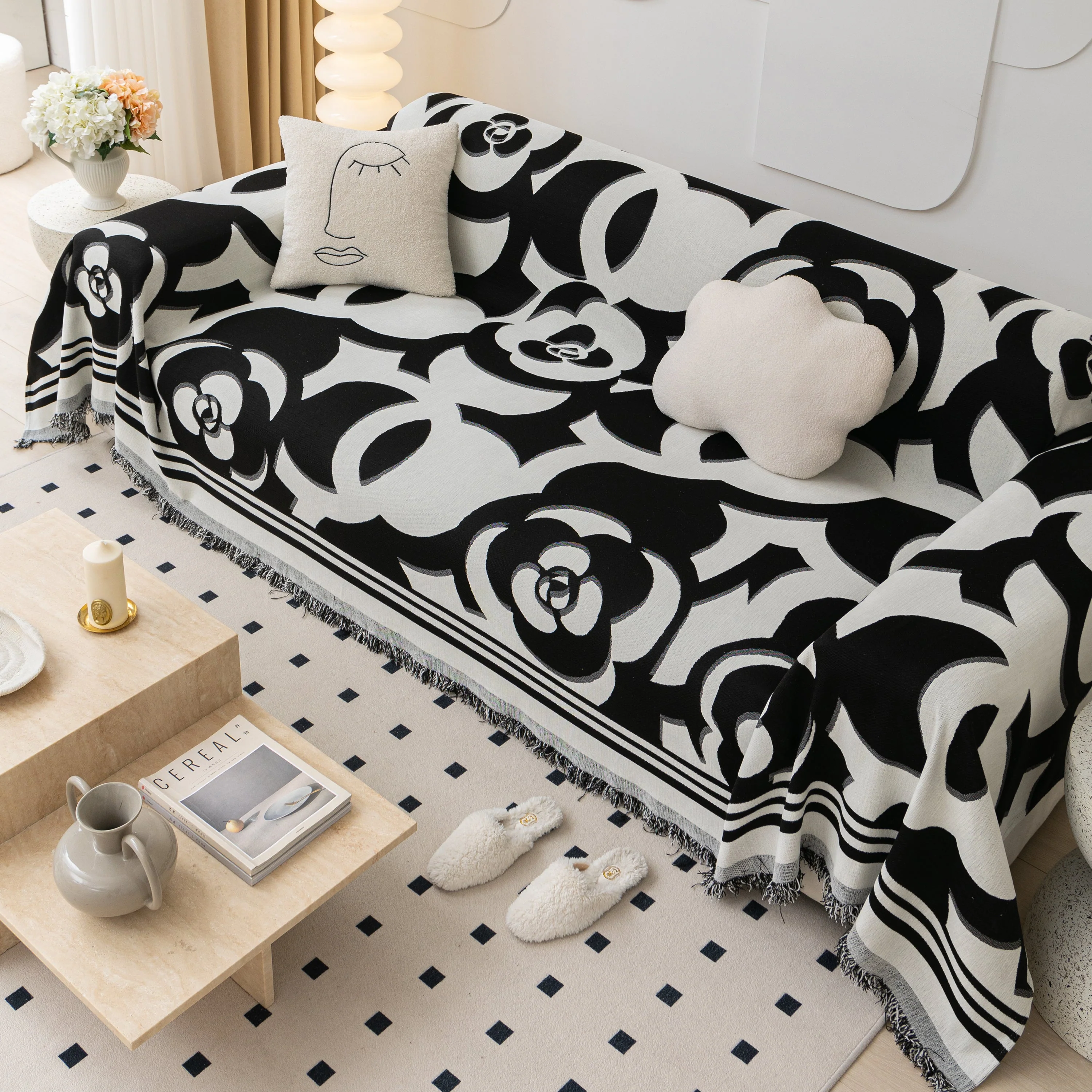 Chenille Sofa Cover Blanket, Couch Cover Blanket Throws for Couches Living Room Furniture Throw Covers - Image 42