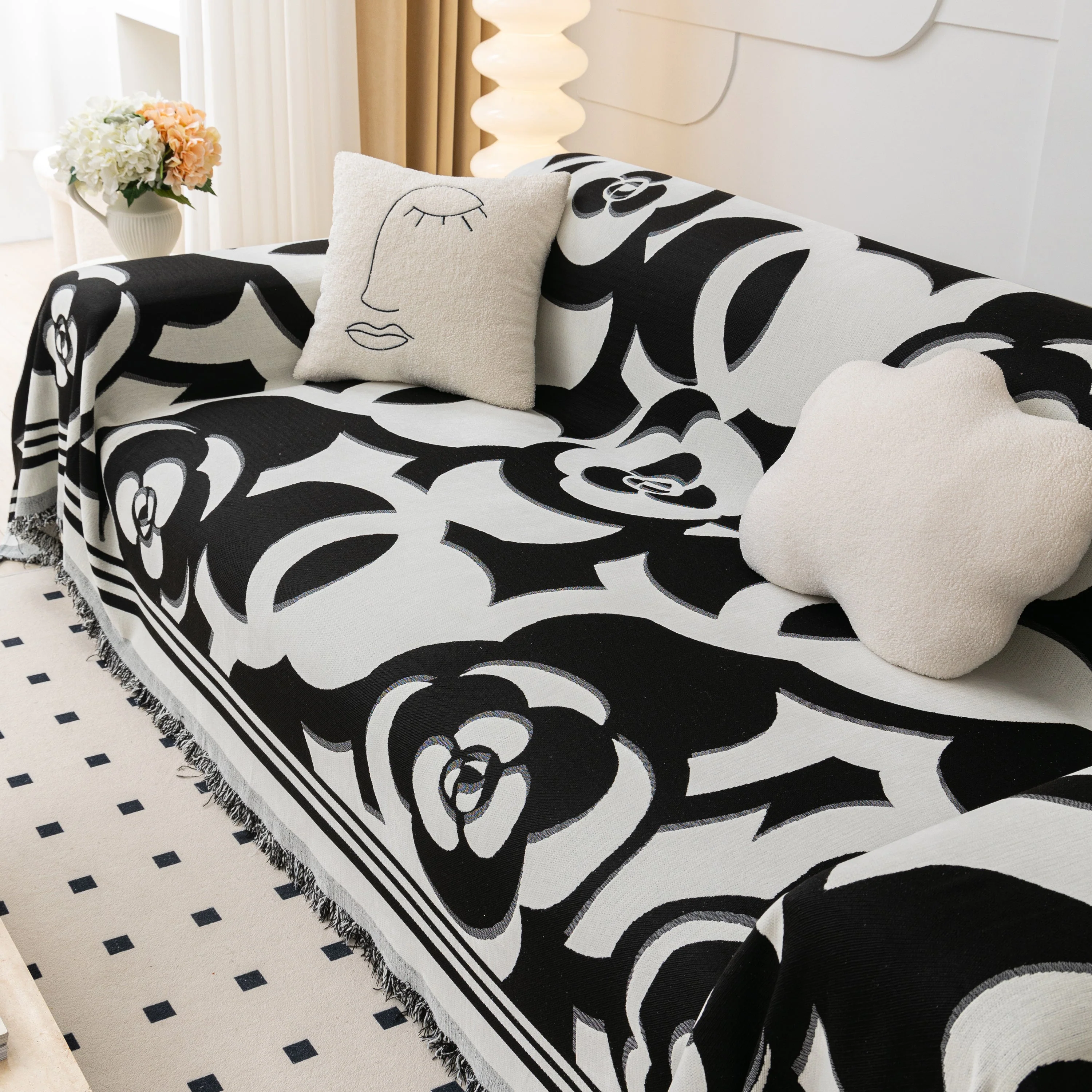 Chenille Sofa Cover Blanket, Couch Cover Blanket Throws for Couches Living Room Furniture Throw Covers - Image 43