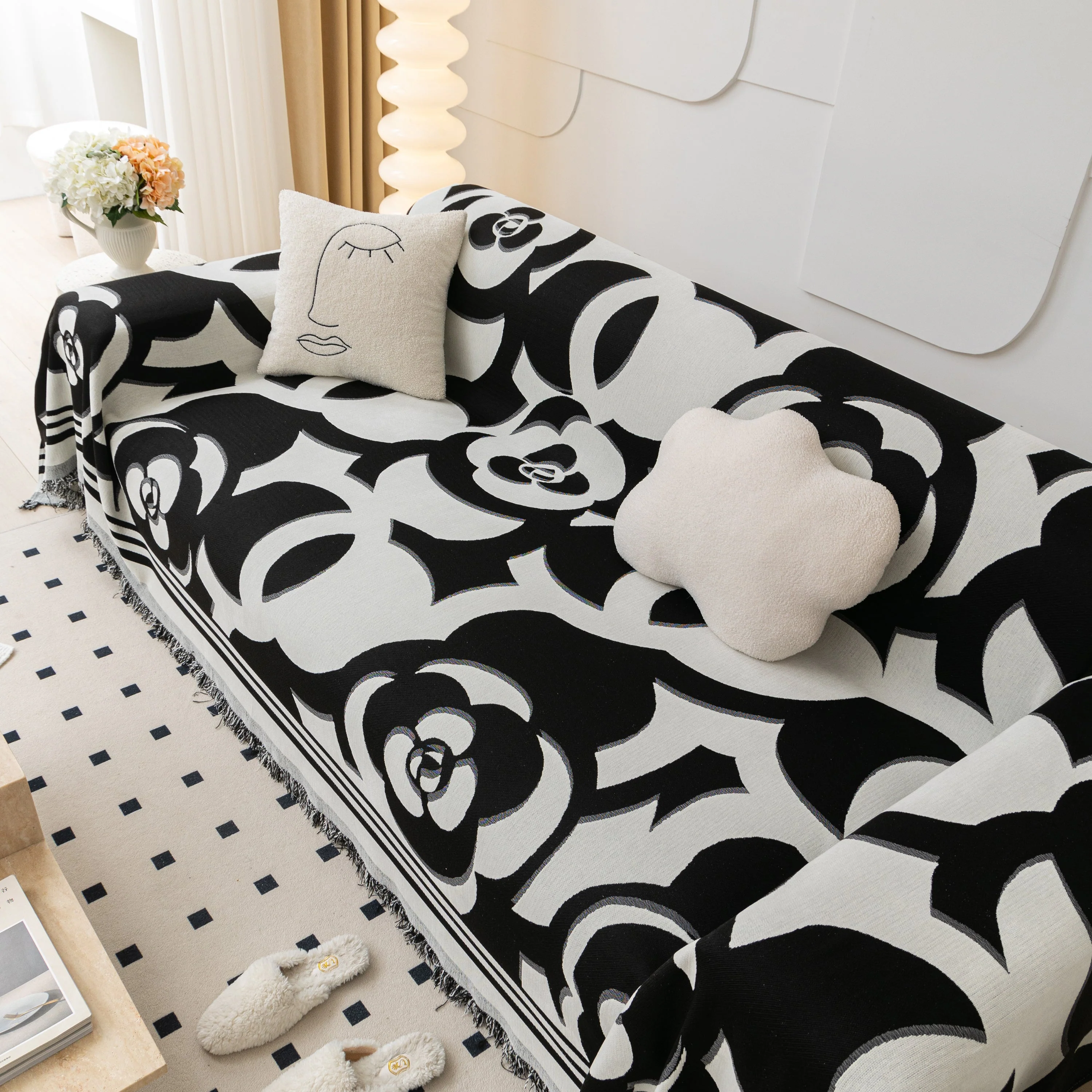 Chenille Sofa Cover Blanket, Couch Cover Blanket Throws for Couches Living Room Furniture Throw Covers - Image 45