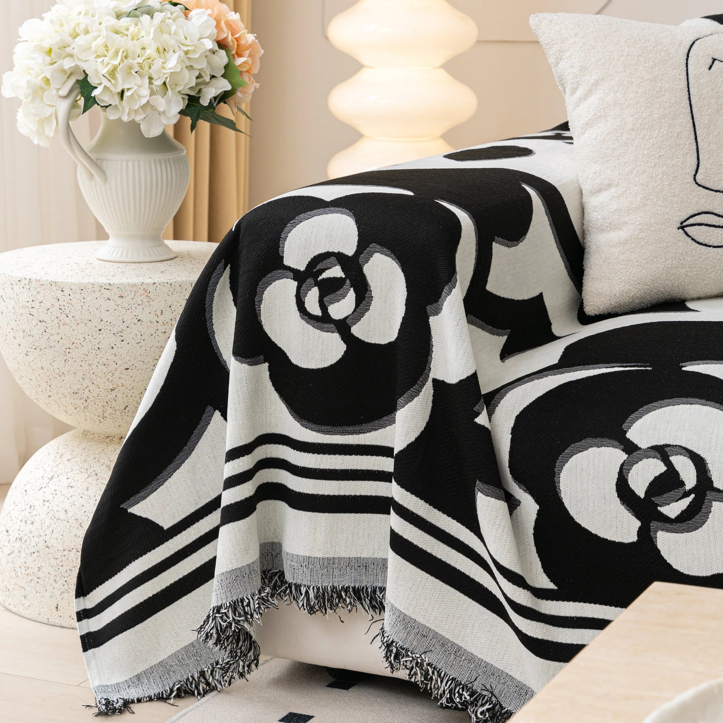 Chenille Sofa Cover Blanket, Couch Cover Blanket Throws for Couches Living Room Furniture Throw Covers - Image 46