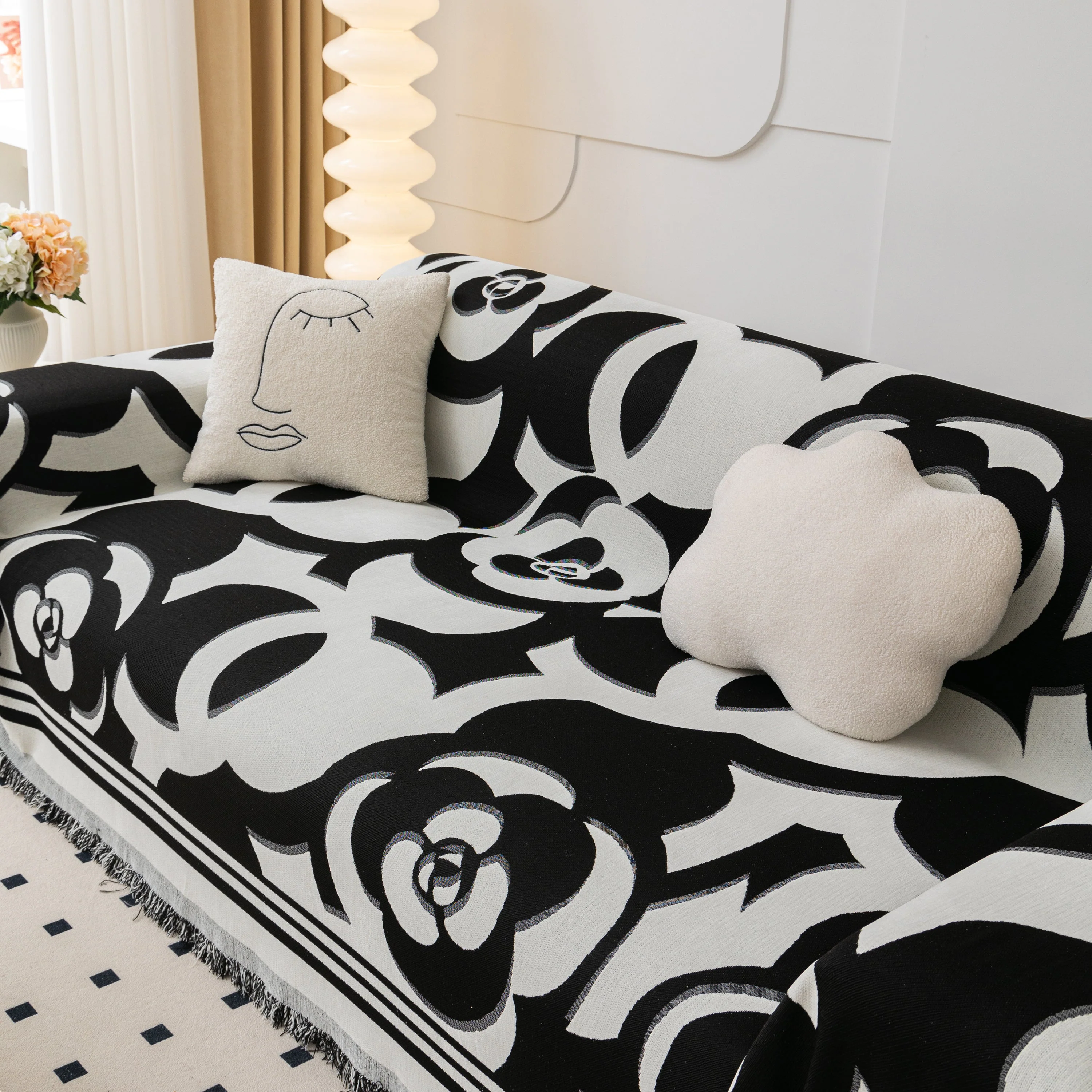 Chenille Sofa Cover Blanket, Couch Cover Blanket Throws for Couches Living Room Furniture Throw Covers - Image 47