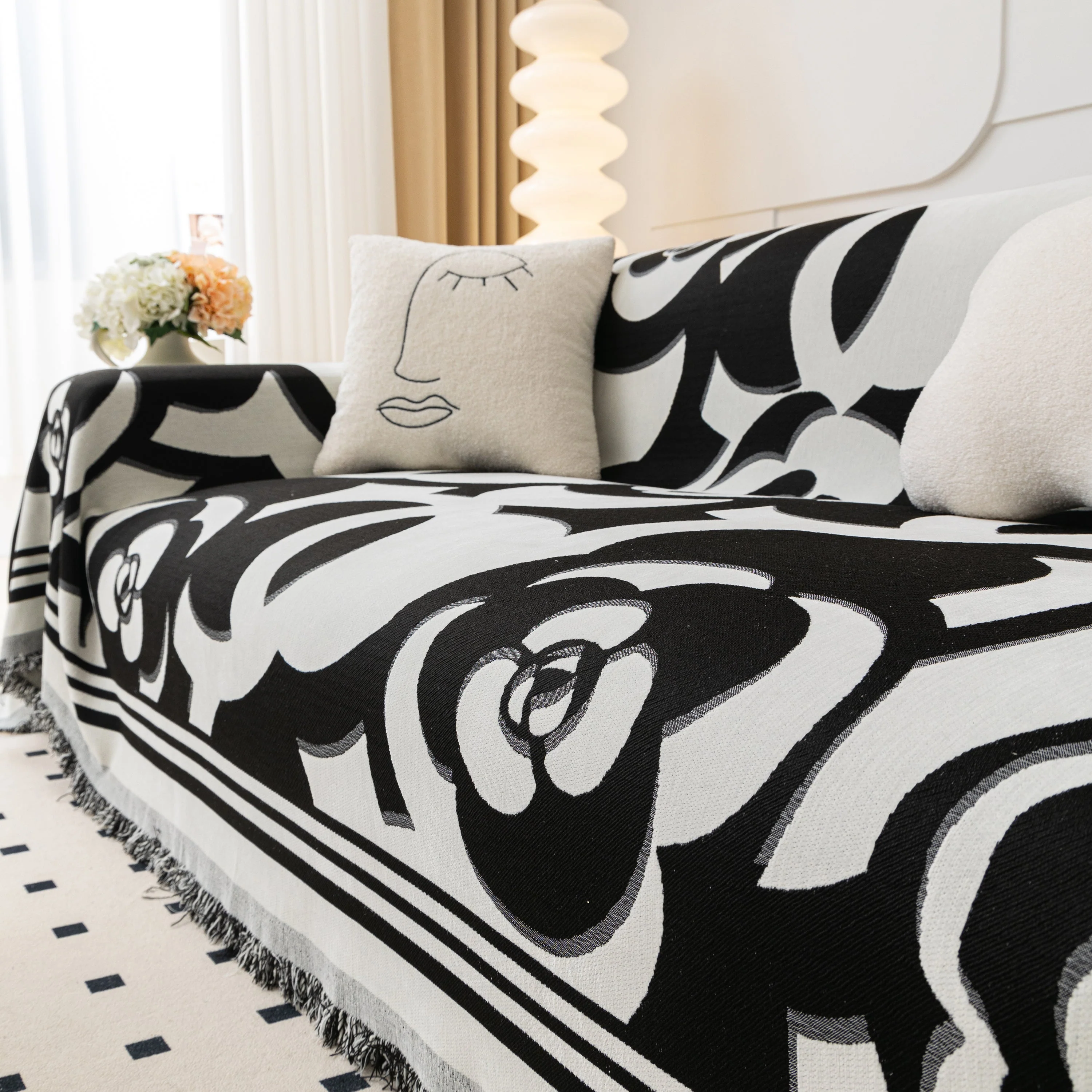 Chenille Sofa Cover Blanket, Couch Cover Blanket Throws for Couches Living Room Furniture Throw Covers - Image 49