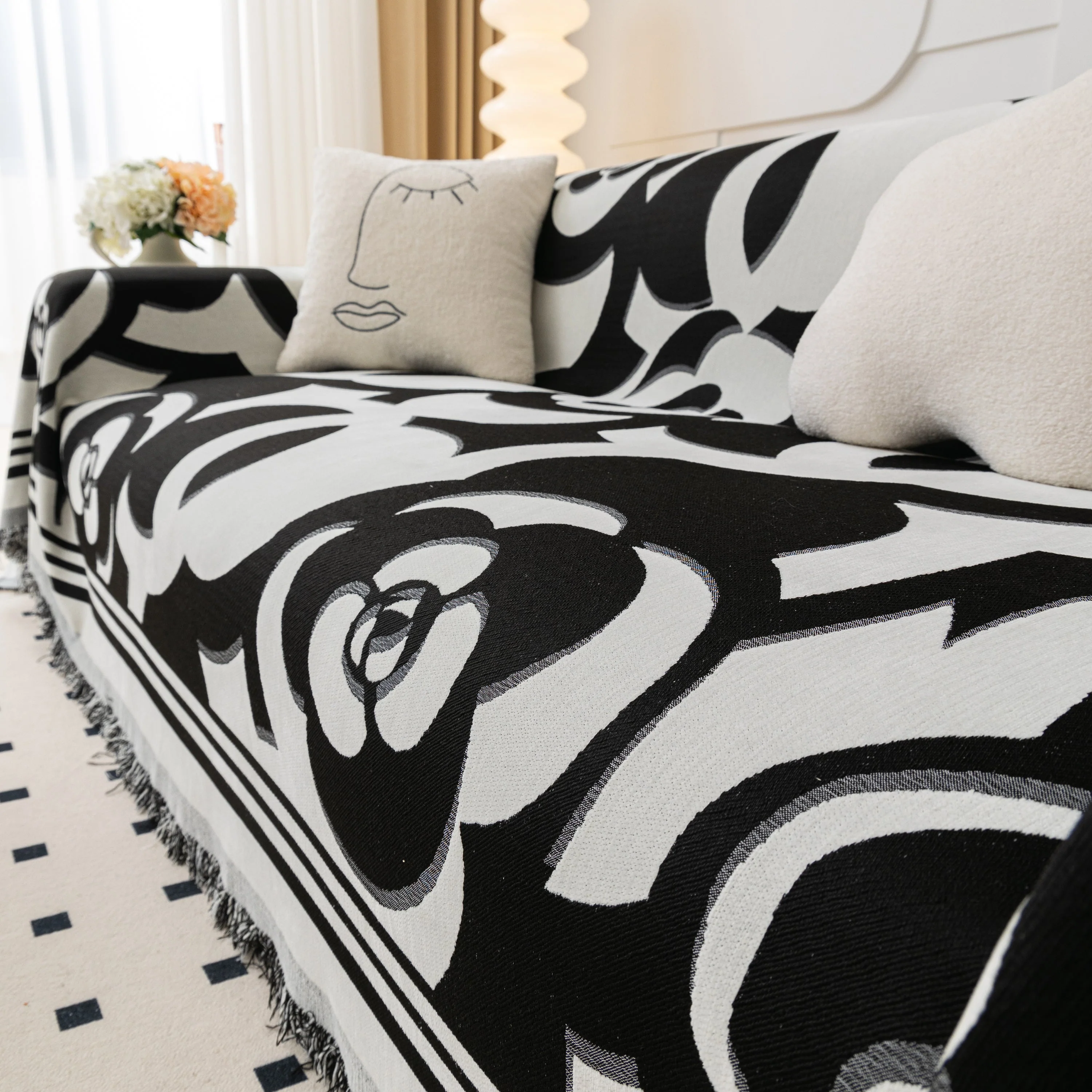 Chenille Sofa Cover Blanket, Couch Cover Blanket Throws for Couches Living Room Furniture Throw Covers - Image 50