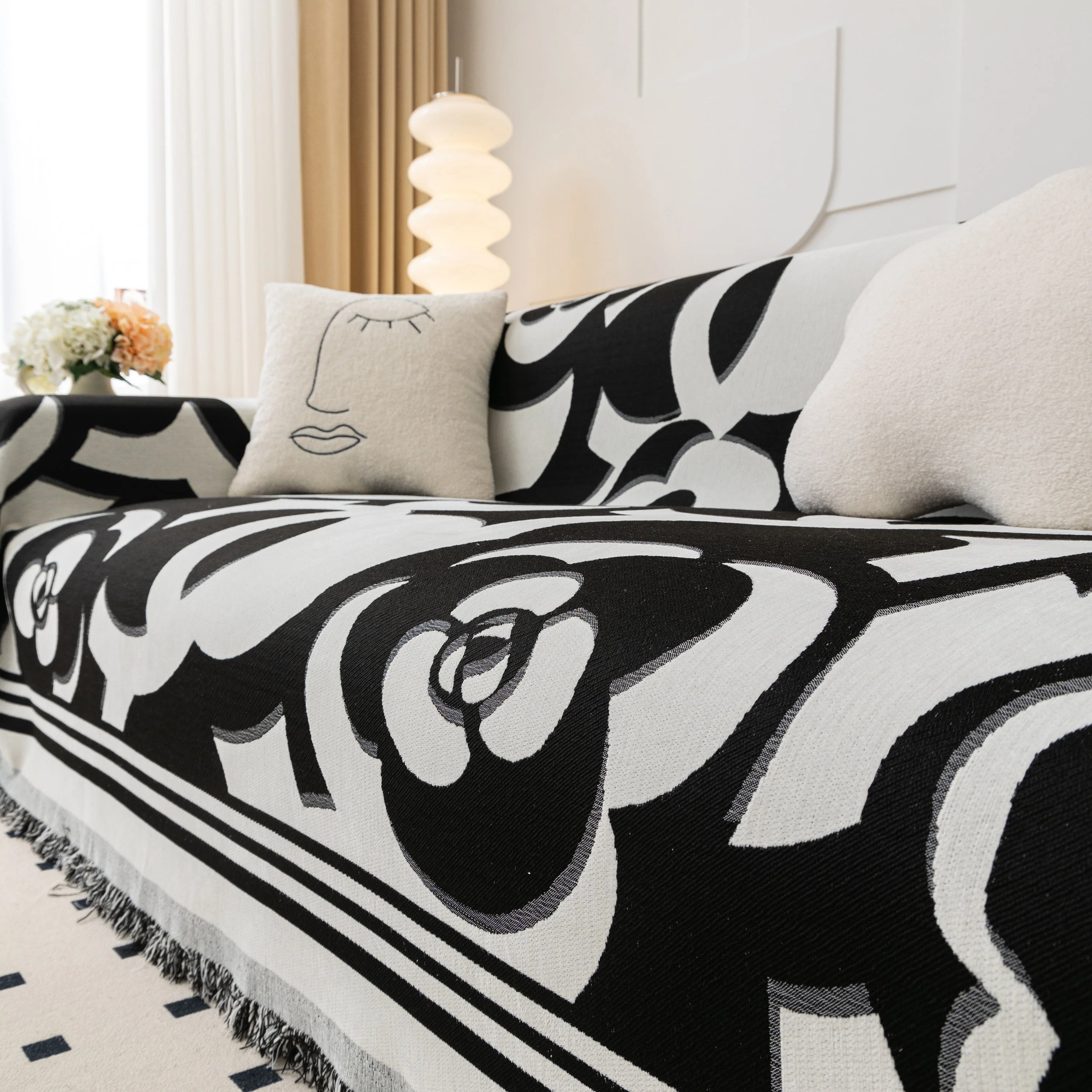 Chenille Sofa Cover Blanket, Couch Cover Blanket Throws for Couches Living Room Furniture Throw Covers - Image 52