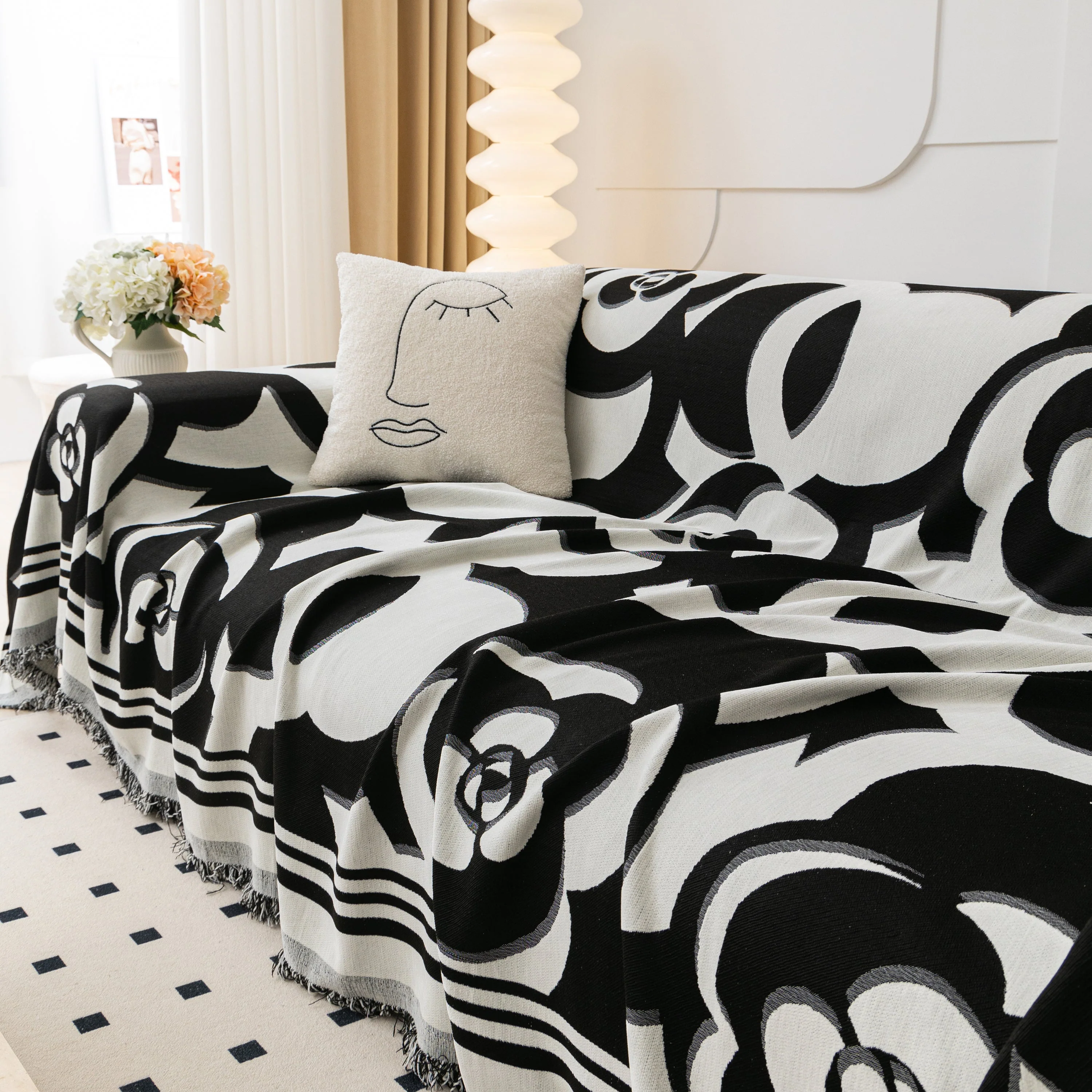Chenille Sofa Cover Blanket, Couch Cover Blanket Throws for Couches Living Room Furniture Throw Covers - Image 53