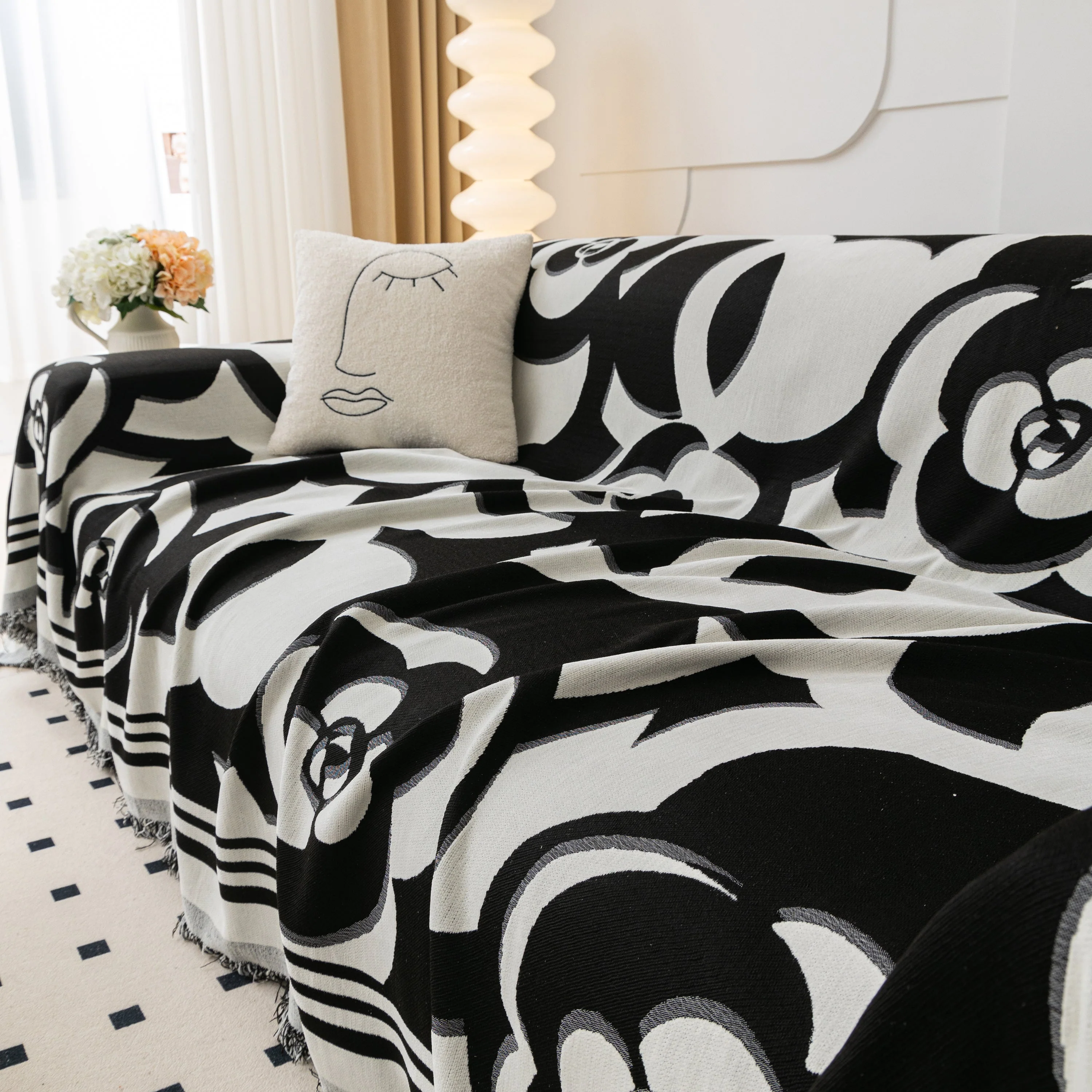 Chenille Sofa Cover Blanket, Couch Cover Blanket Throws for Couches Living Room Furniture Throw Covers - Image 54
