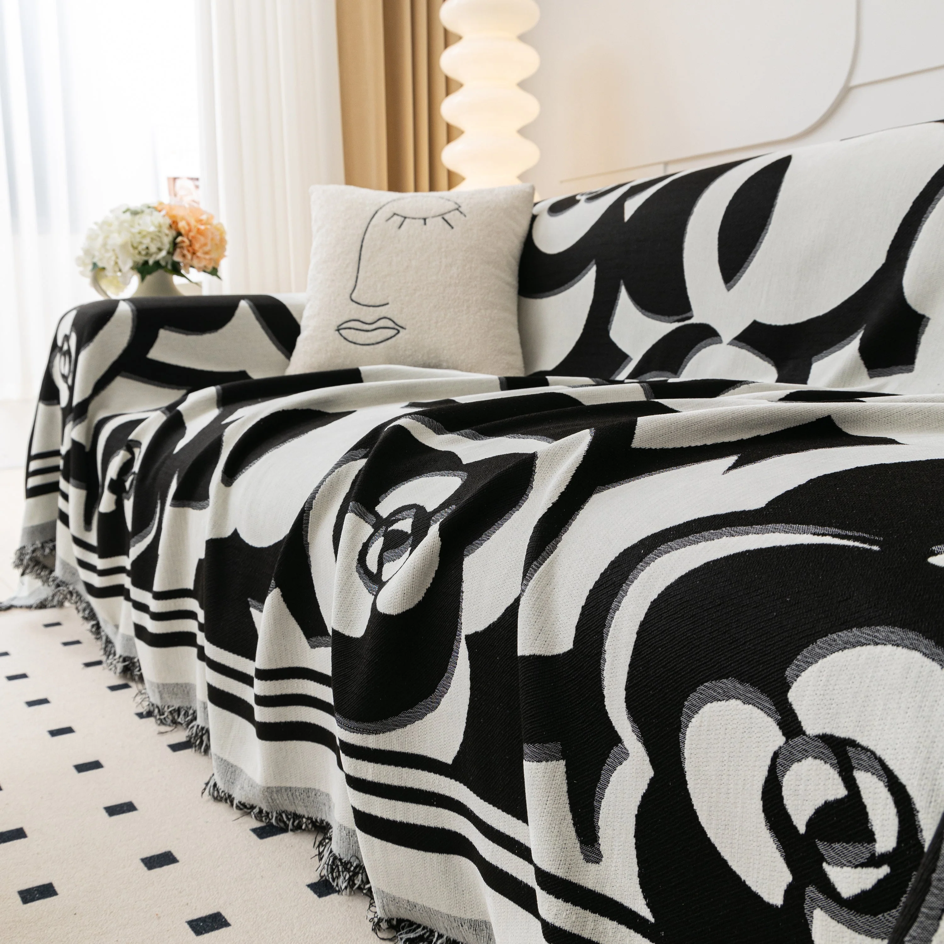 Chenille Sofa Cover Blanket, Couch Cover Blanket Throws for Couches Living Room Furniture Throw Covers - Image 55