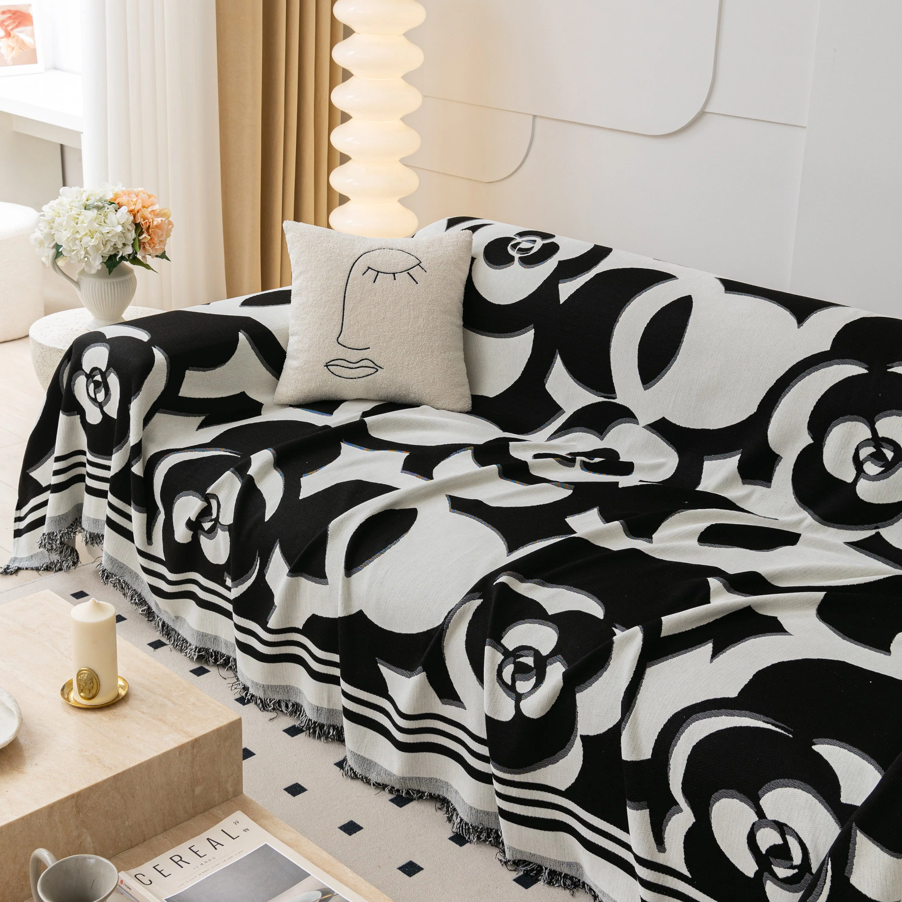 Chenille Sofa Cover Blanket, Couch Cover Blanket Throws for Couches Living Room Furniture Throw Covers - Image 58