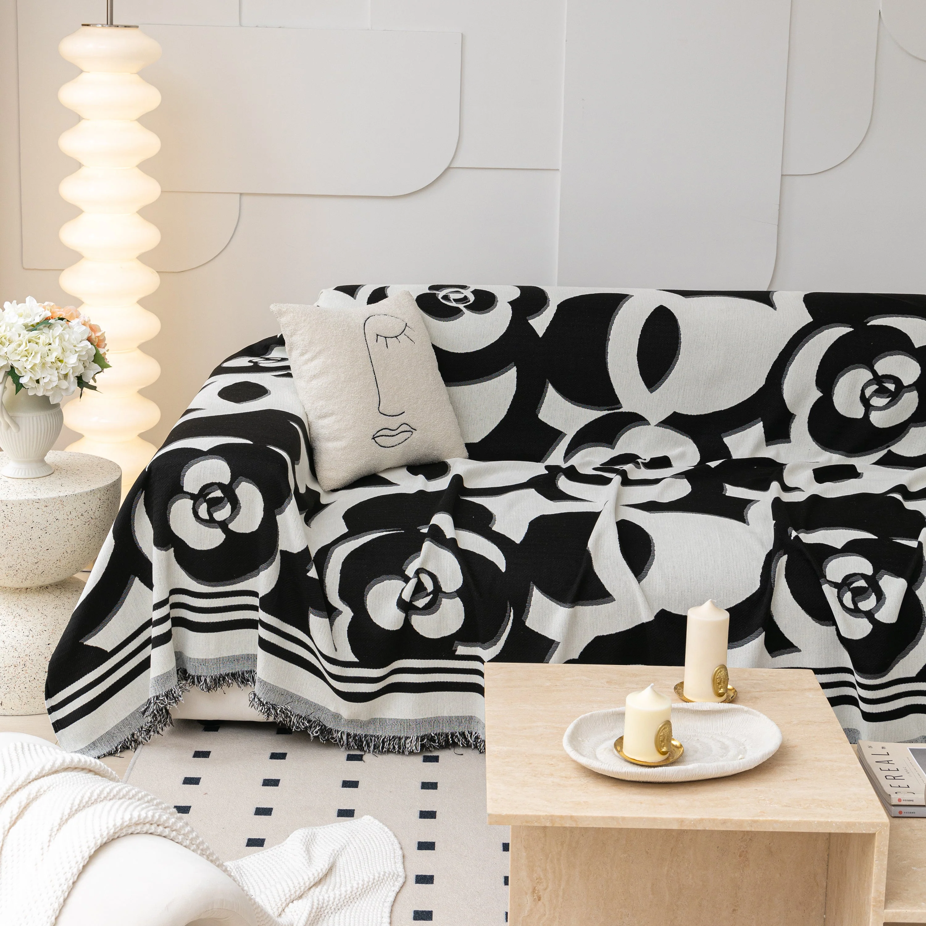 Chenille Sofa Cover Blanket, Couch Cover Blanket Throws for Couches Living Room Furniture Throw Covers - Image 59