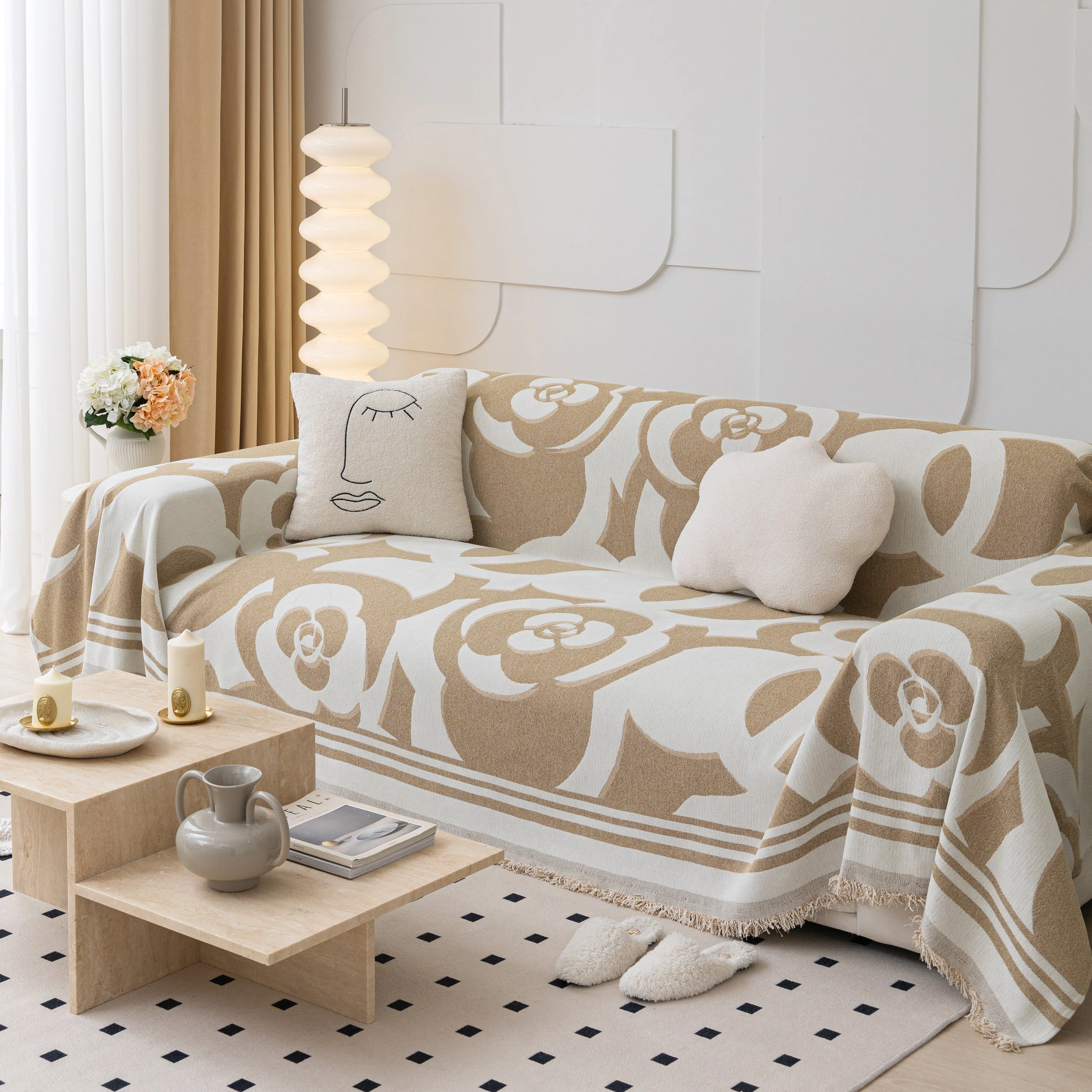 Chenille Sofa Cover Blanket, Couch Cover Blanket Throws for Couches Living Room Furniture Throw Covers - Image 69