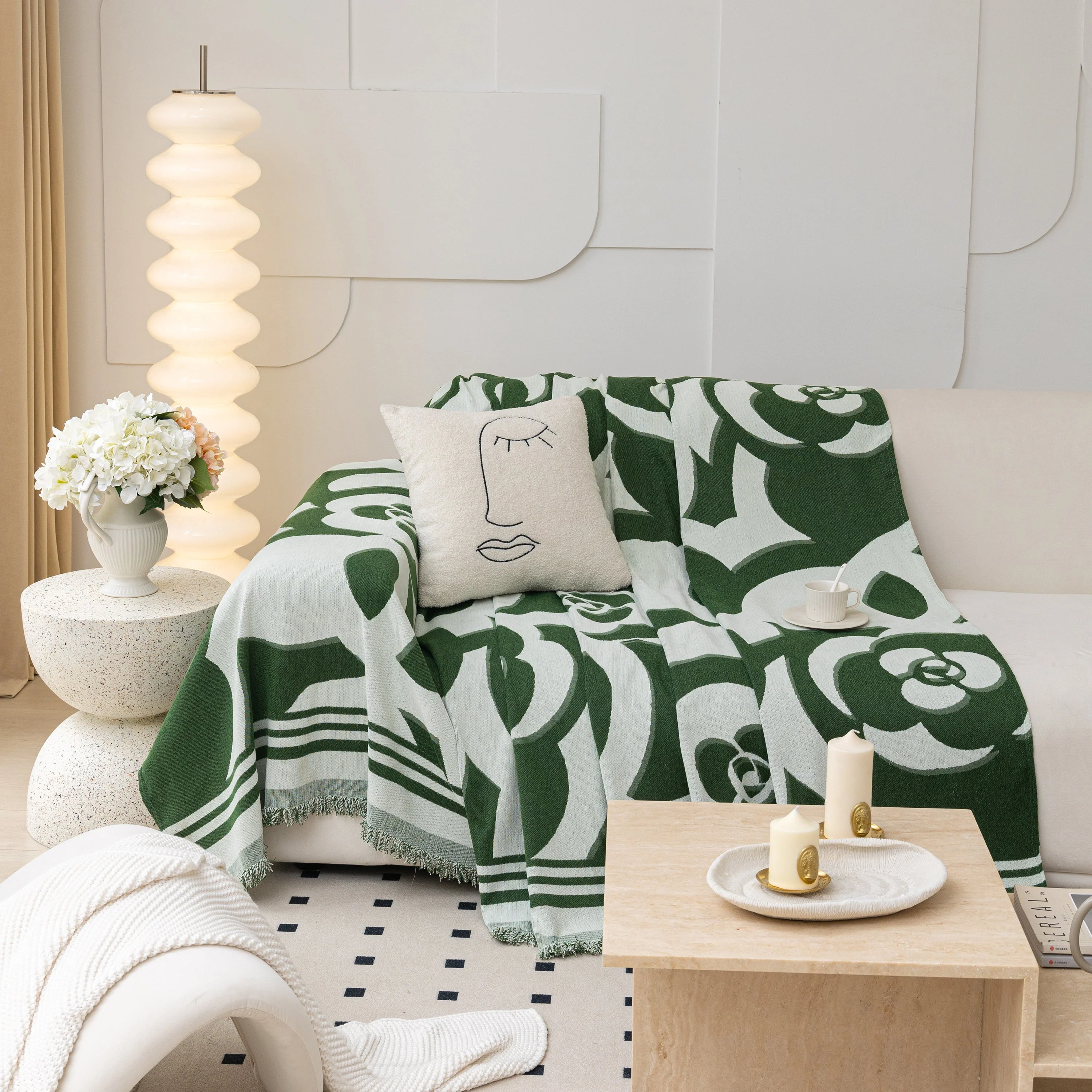 Chenille Sofa Cover Blanket, Couch Cover Blanket Throws for Couches Living Room Furniture Throw Covers - Image 7