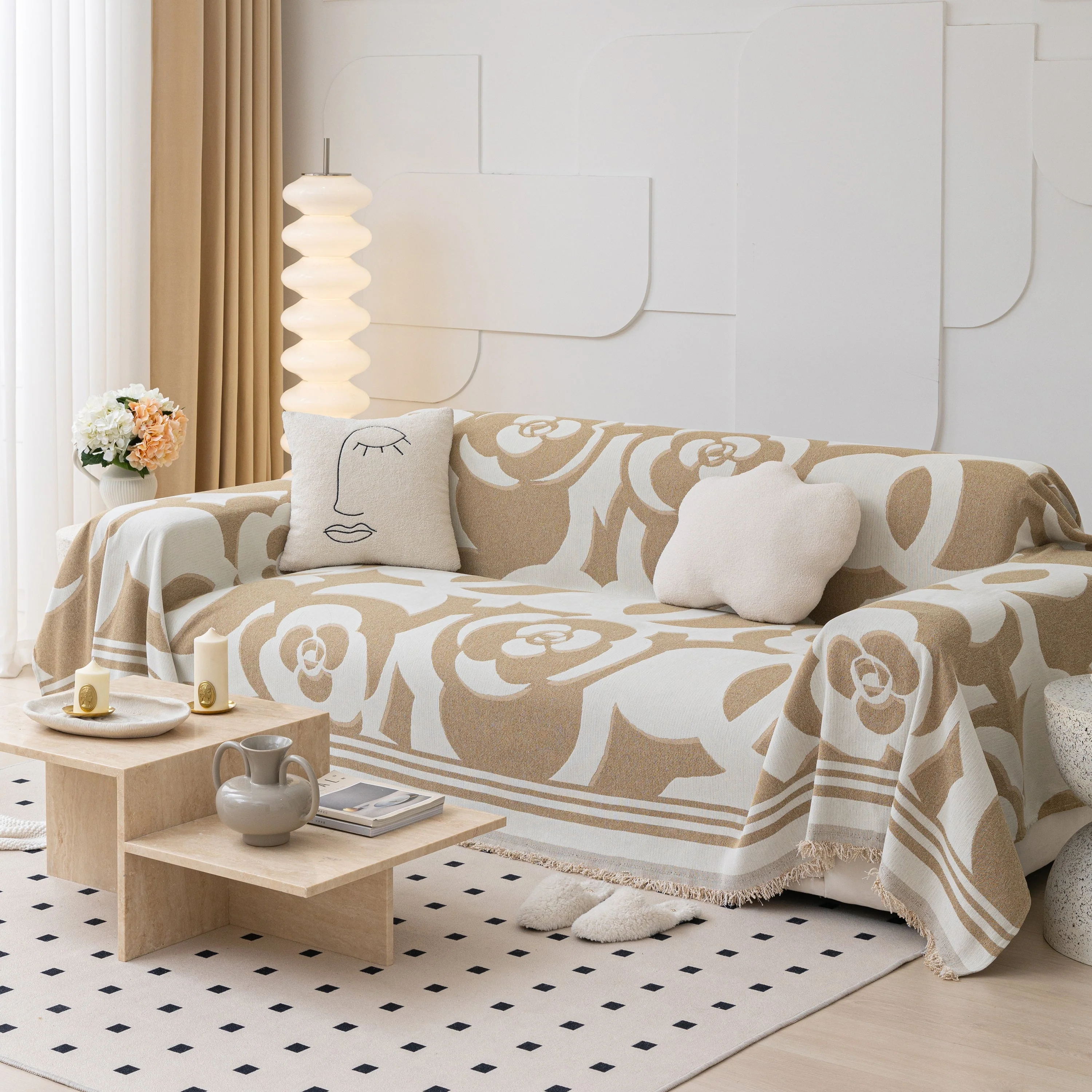 Chenille Sofa Cover Blanket, Couch Cover Blanket Throws for Couches Living Room Furniture Throw Covers - Image 70