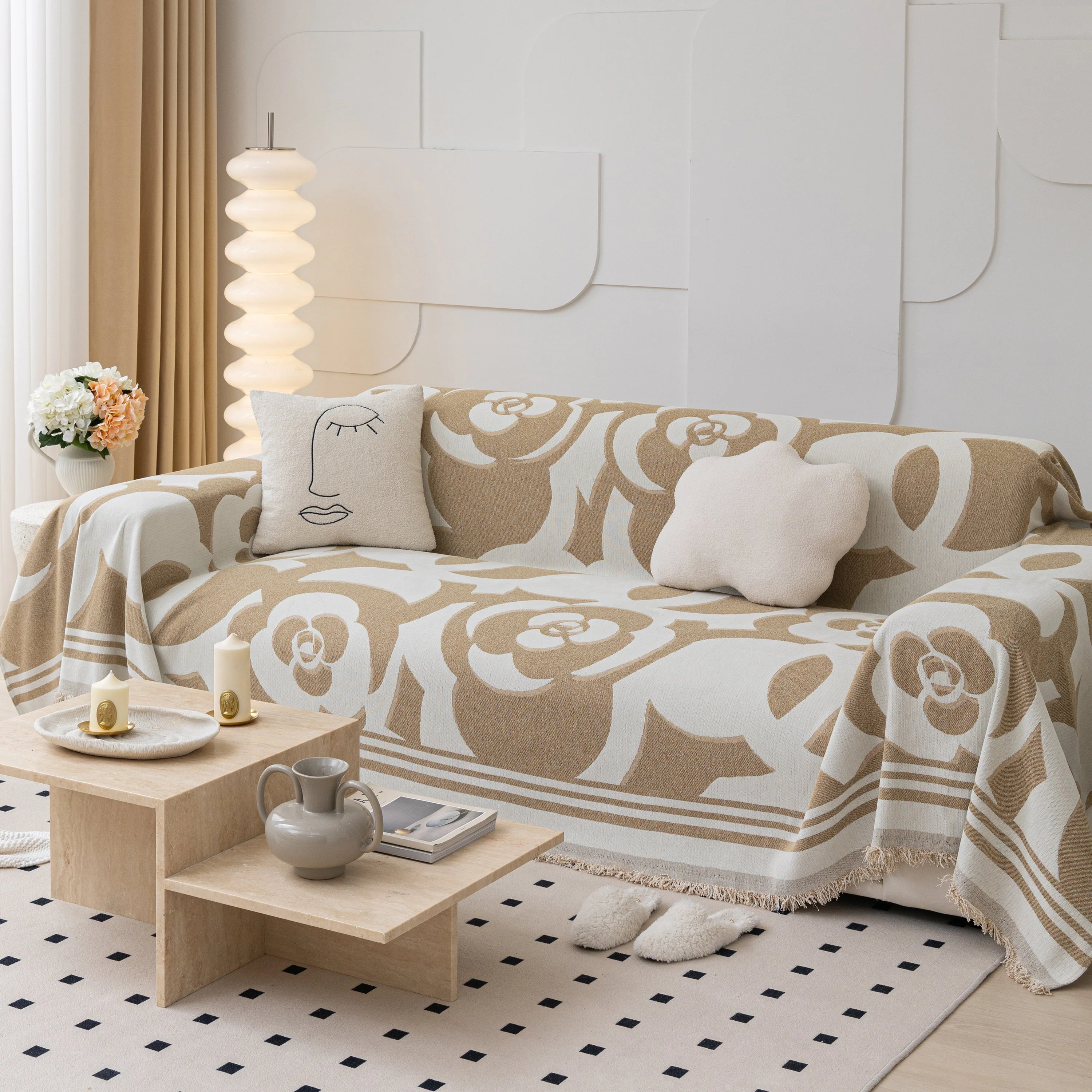 Chenille Sofa Cover Blanket, Couch Cover Blanket Throws for Couches Living Room Furniture Throw Covers - Image 71