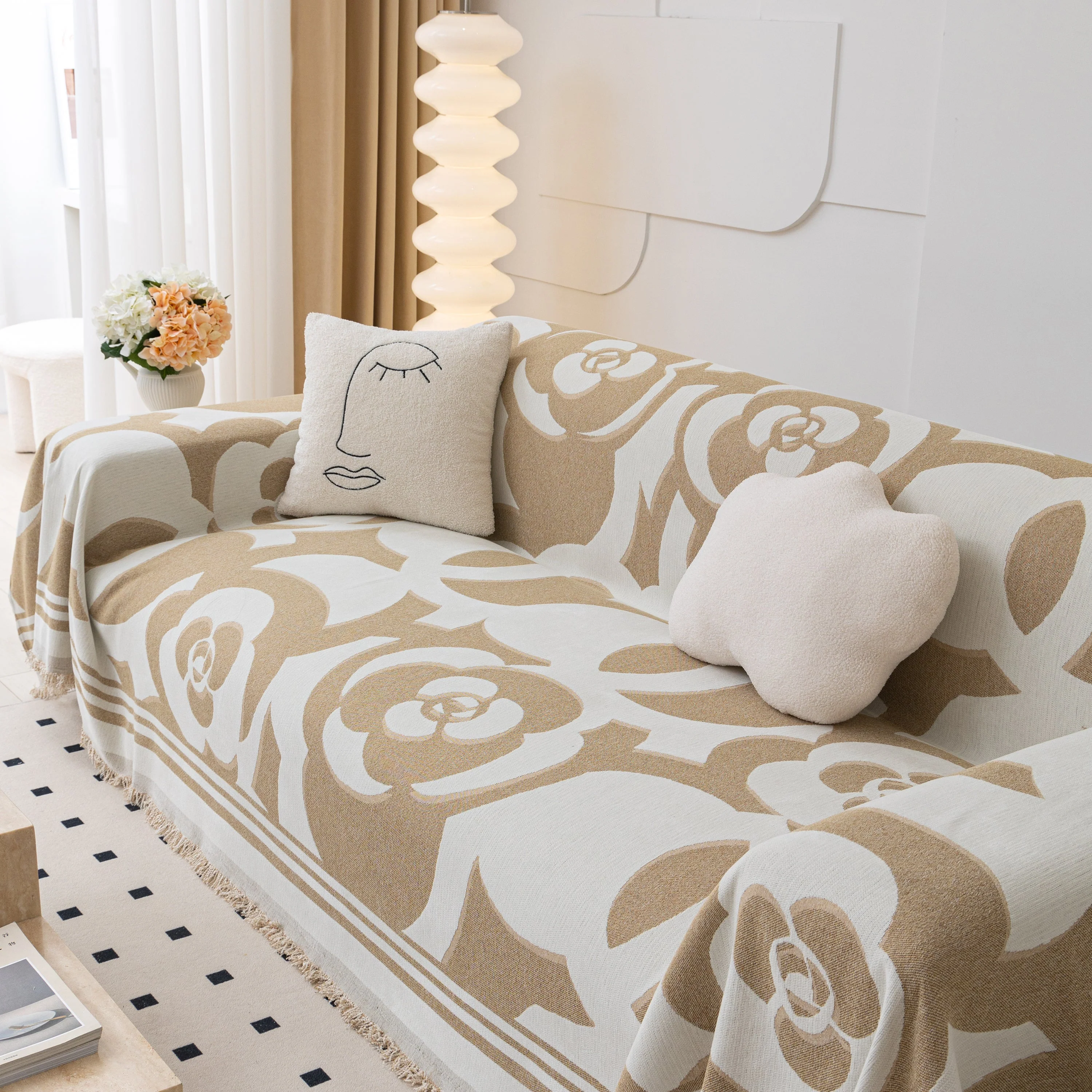 Chenille Sofa Cover Blanket, Couch Cover Blanket Throws for Couches Living Room Furniture Throw Covers - Image 75