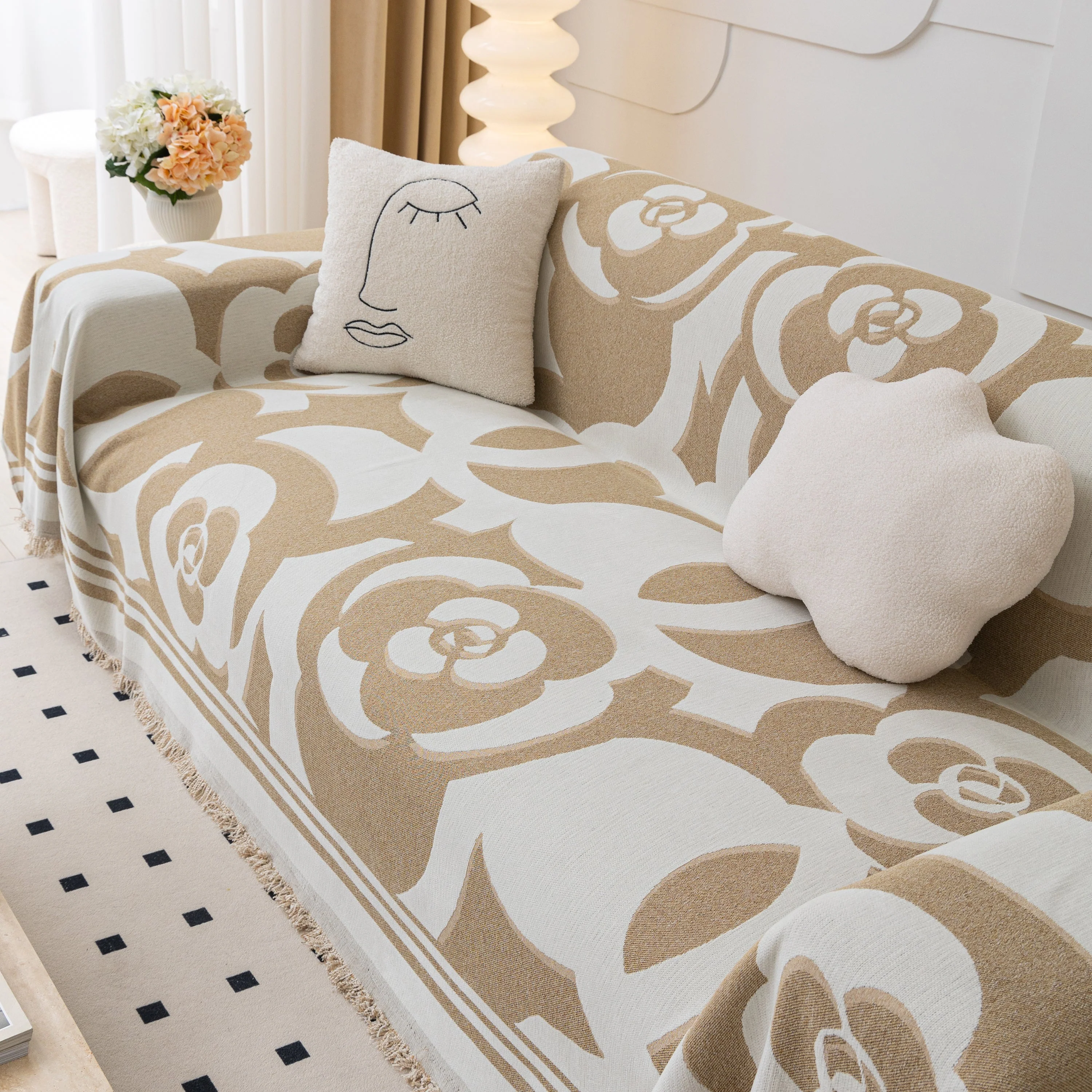 Chenille Sofa Cover Blanket, Couch Cover Blanket Throws for Couches Living Room Furniture Throw Covers - Image 76